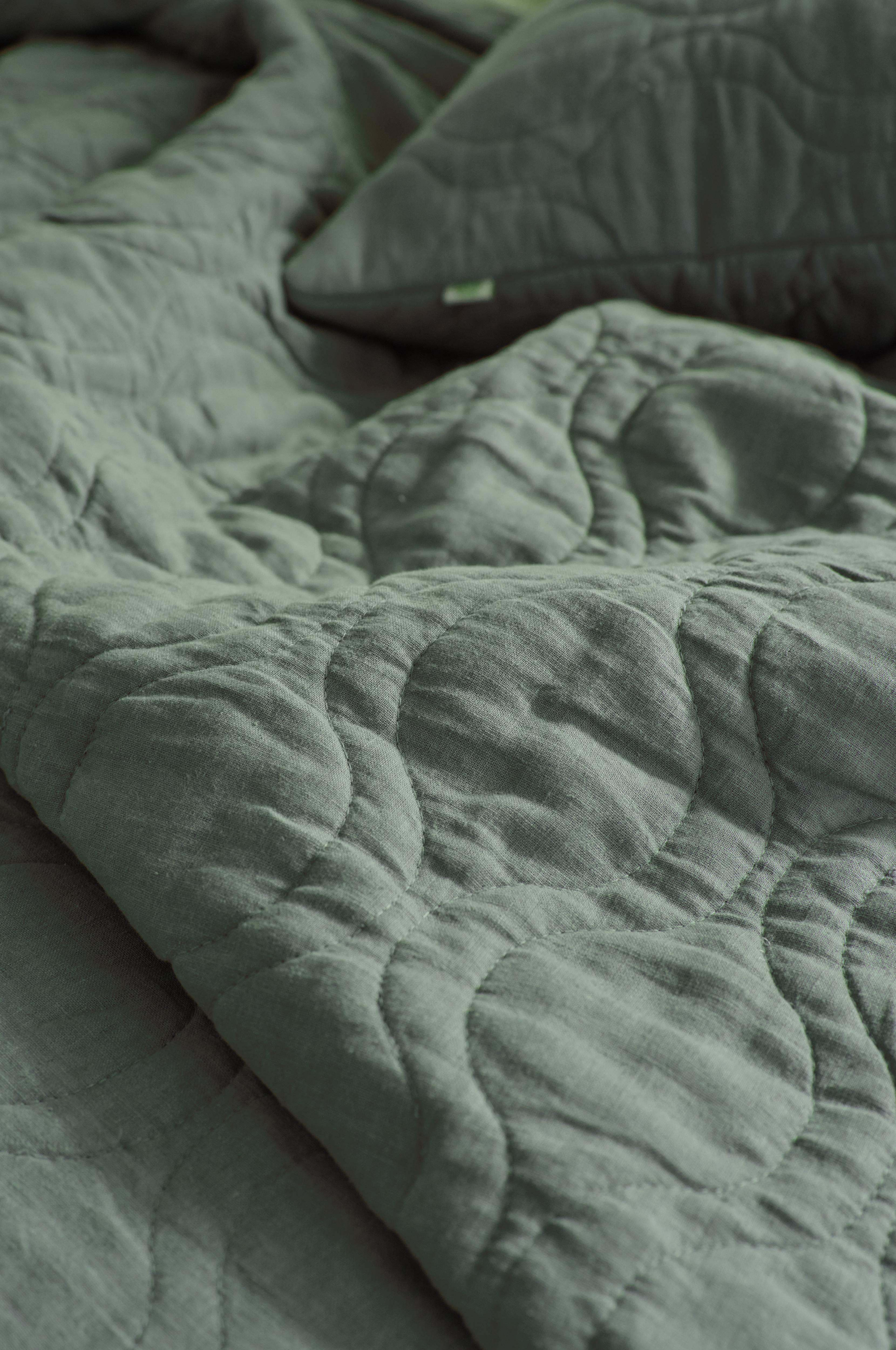Putetrekk Elly Quilted i resirkulert halvlinne