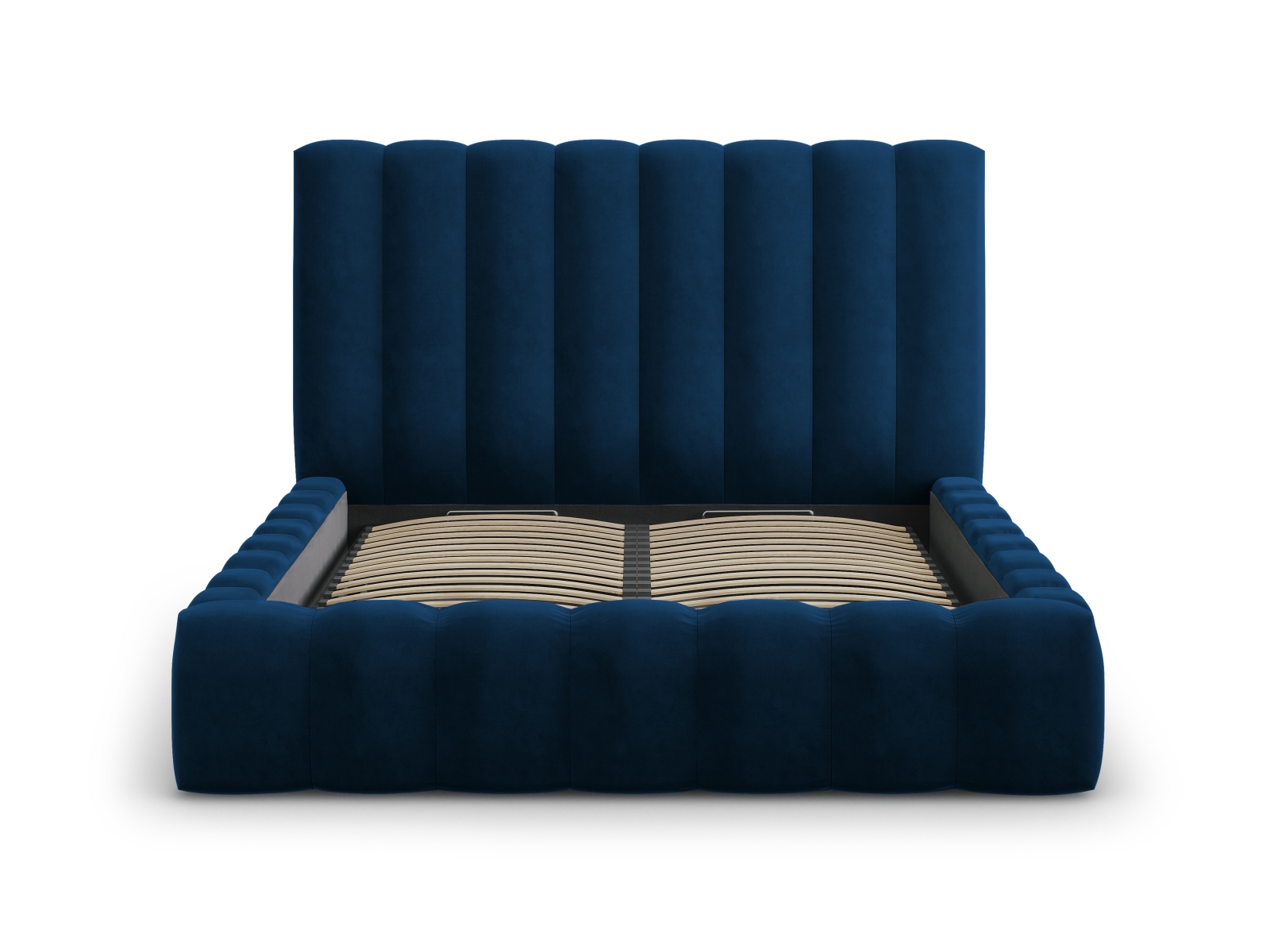 Velvet Storage Bed With Headboard, "Kelp", 165x230x125