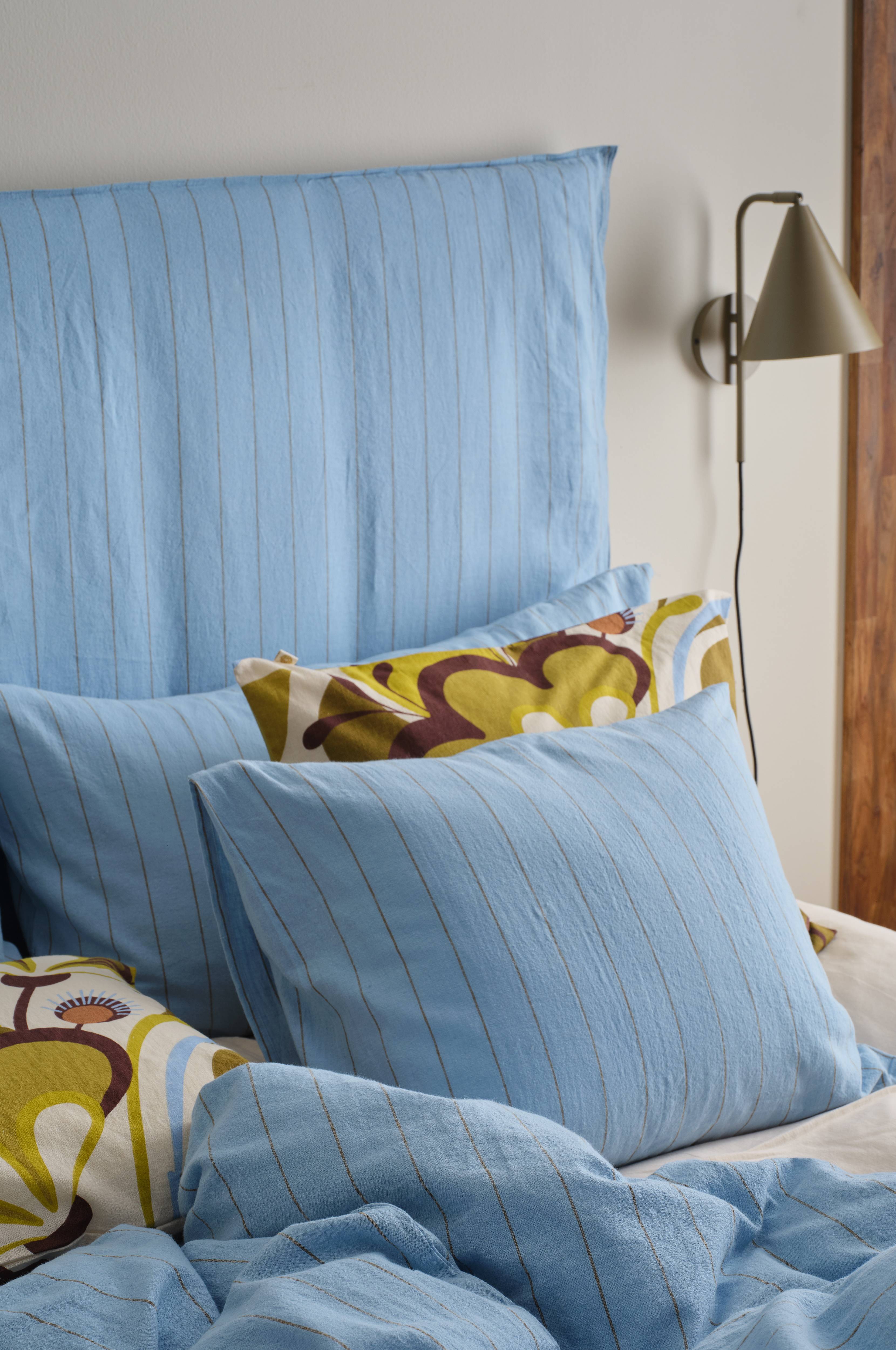 Putetrekk Elly Thin Stripe i resirkulert halvlinne
