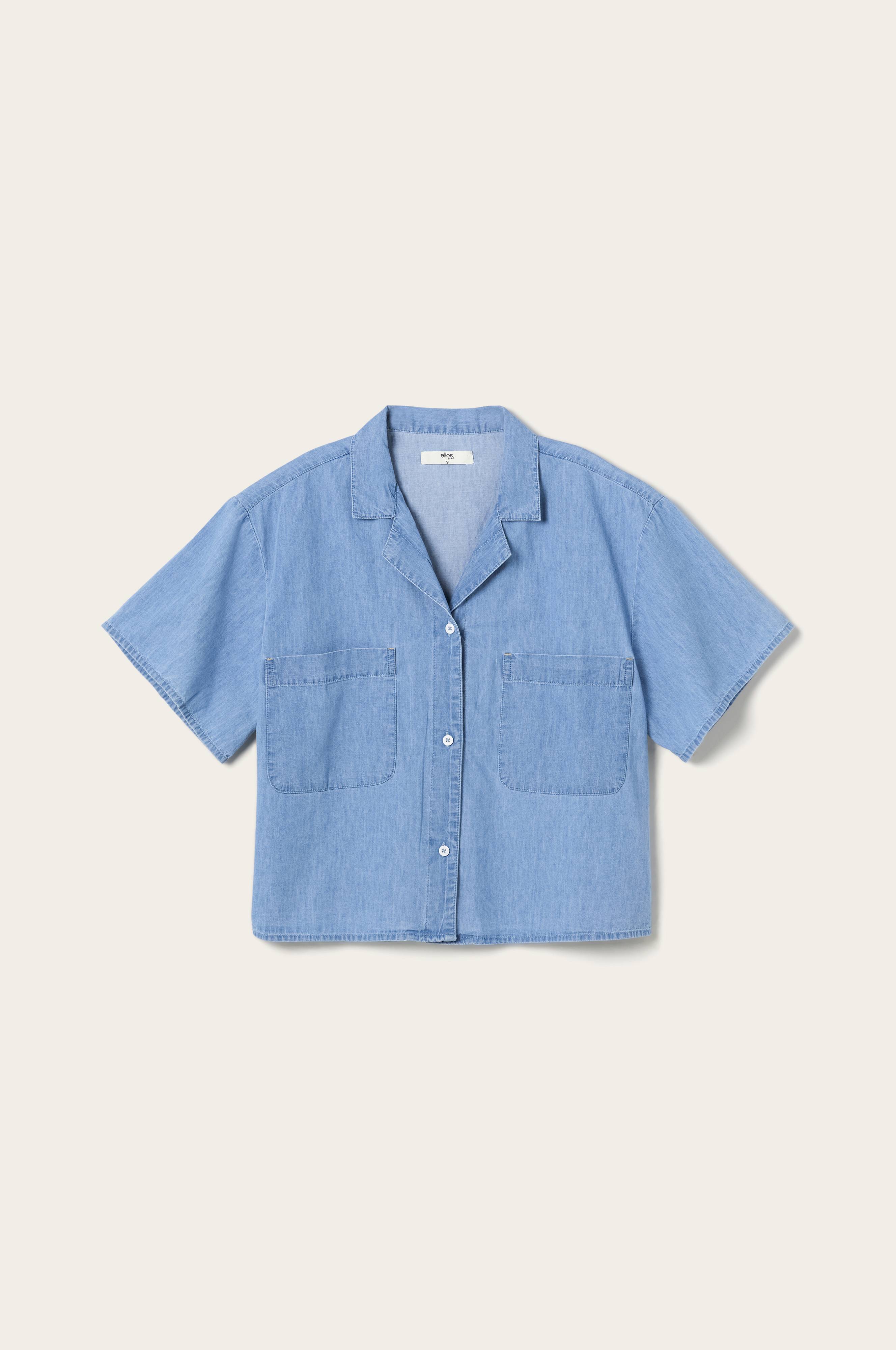 Skjorte Denim Camp Collar