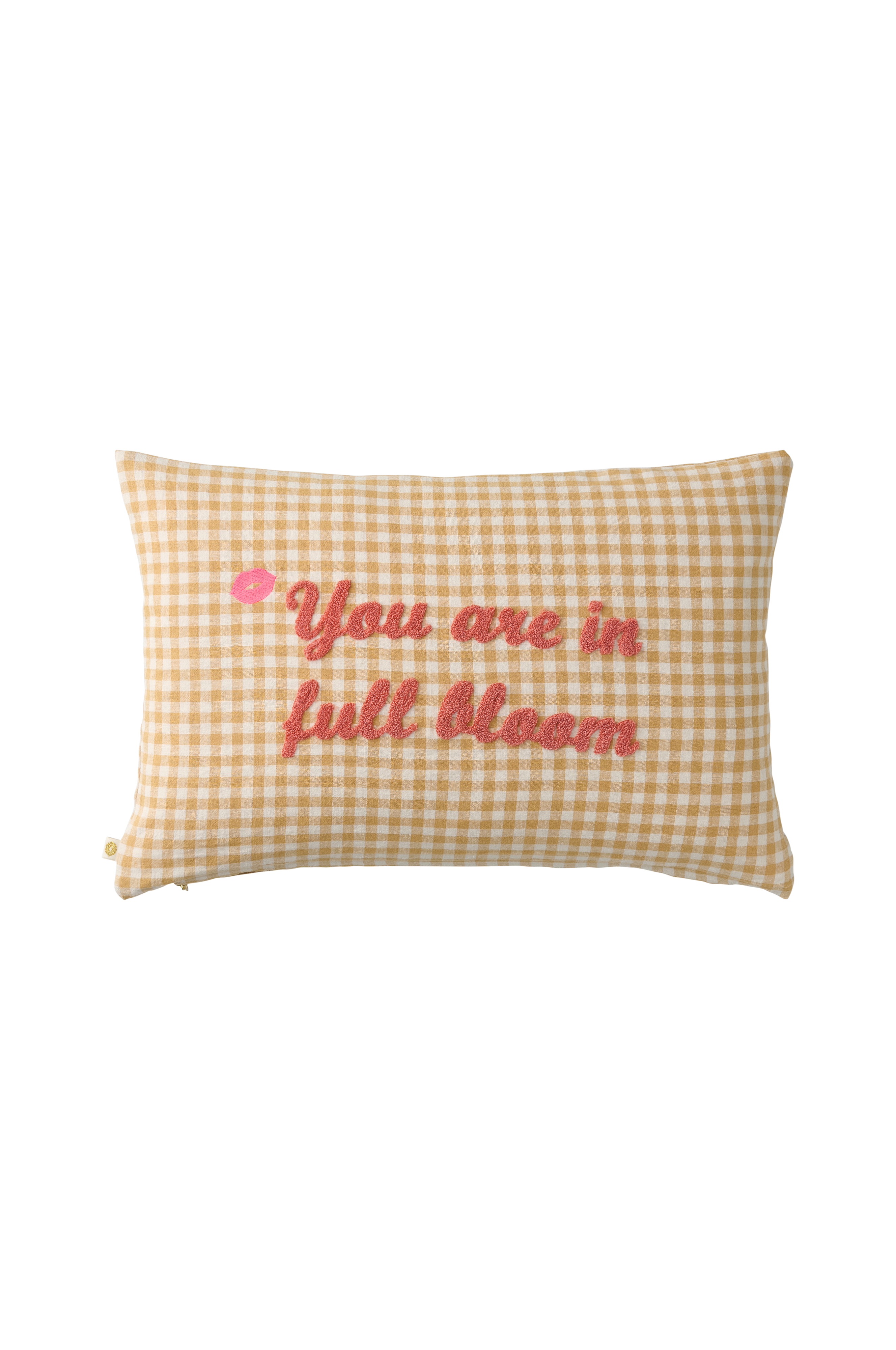 Putetrekk Elly Check Cushioncover i resirkulert halvlinne