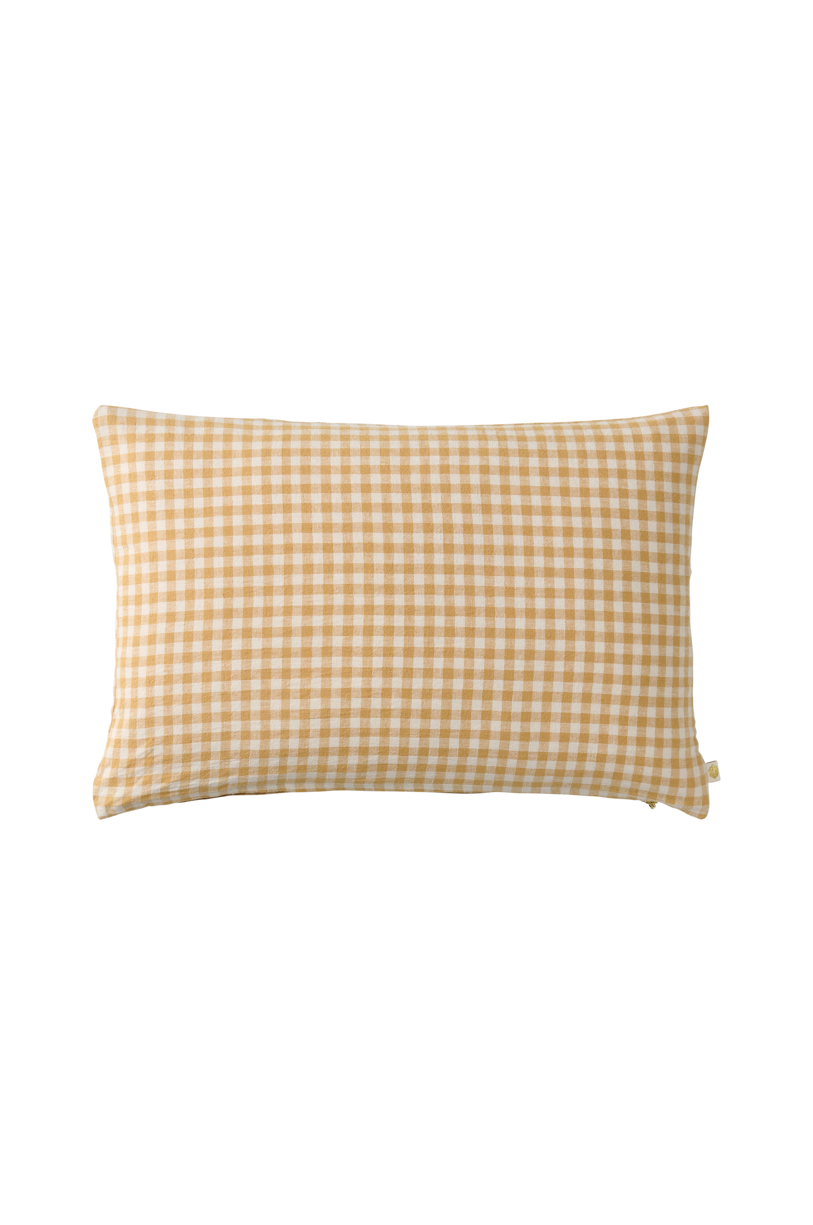 Putetrekk Elly Check Cushioncover i resirkulert halvlinne