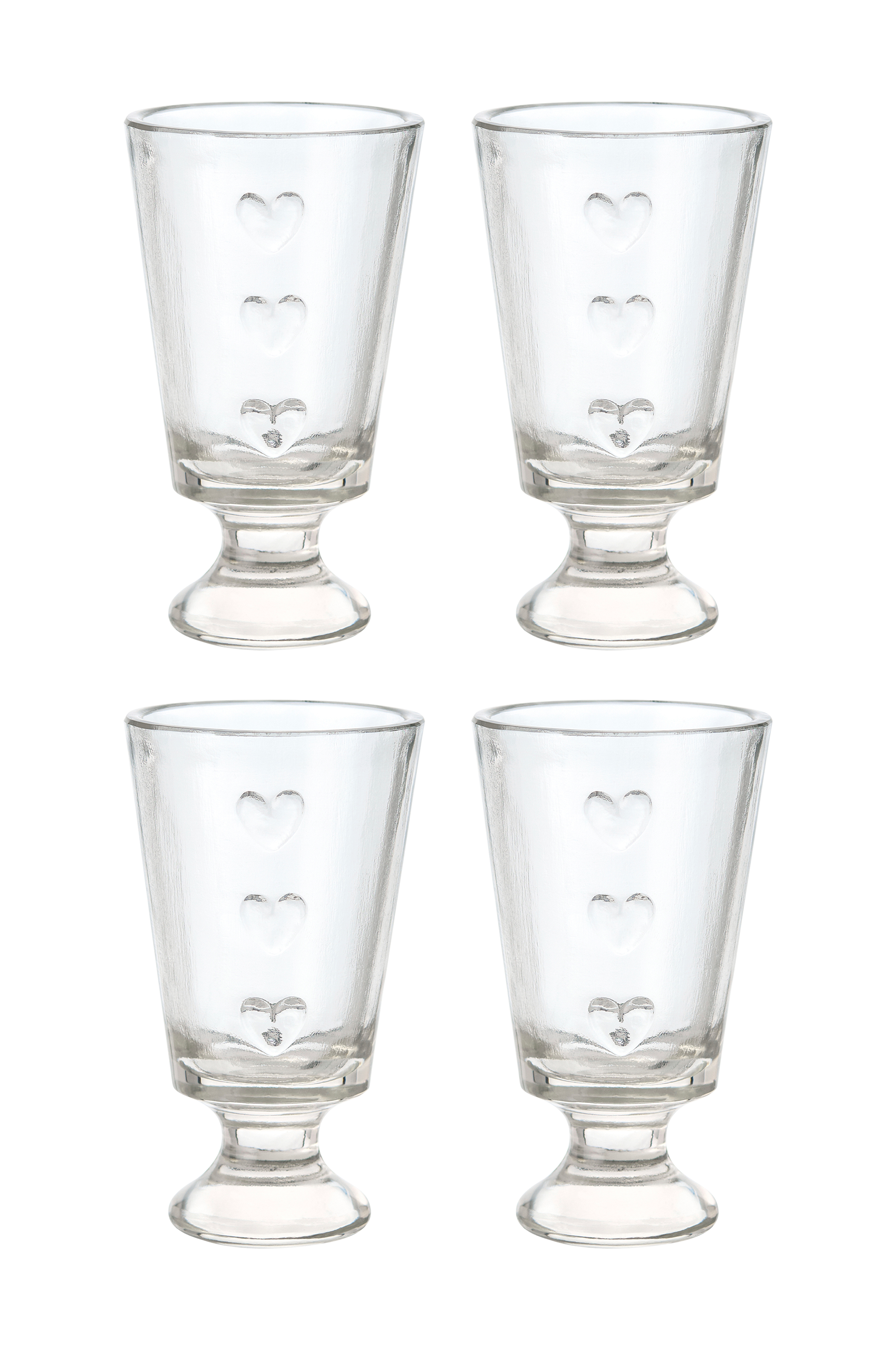Drikkeglass Heart 4-pakning
