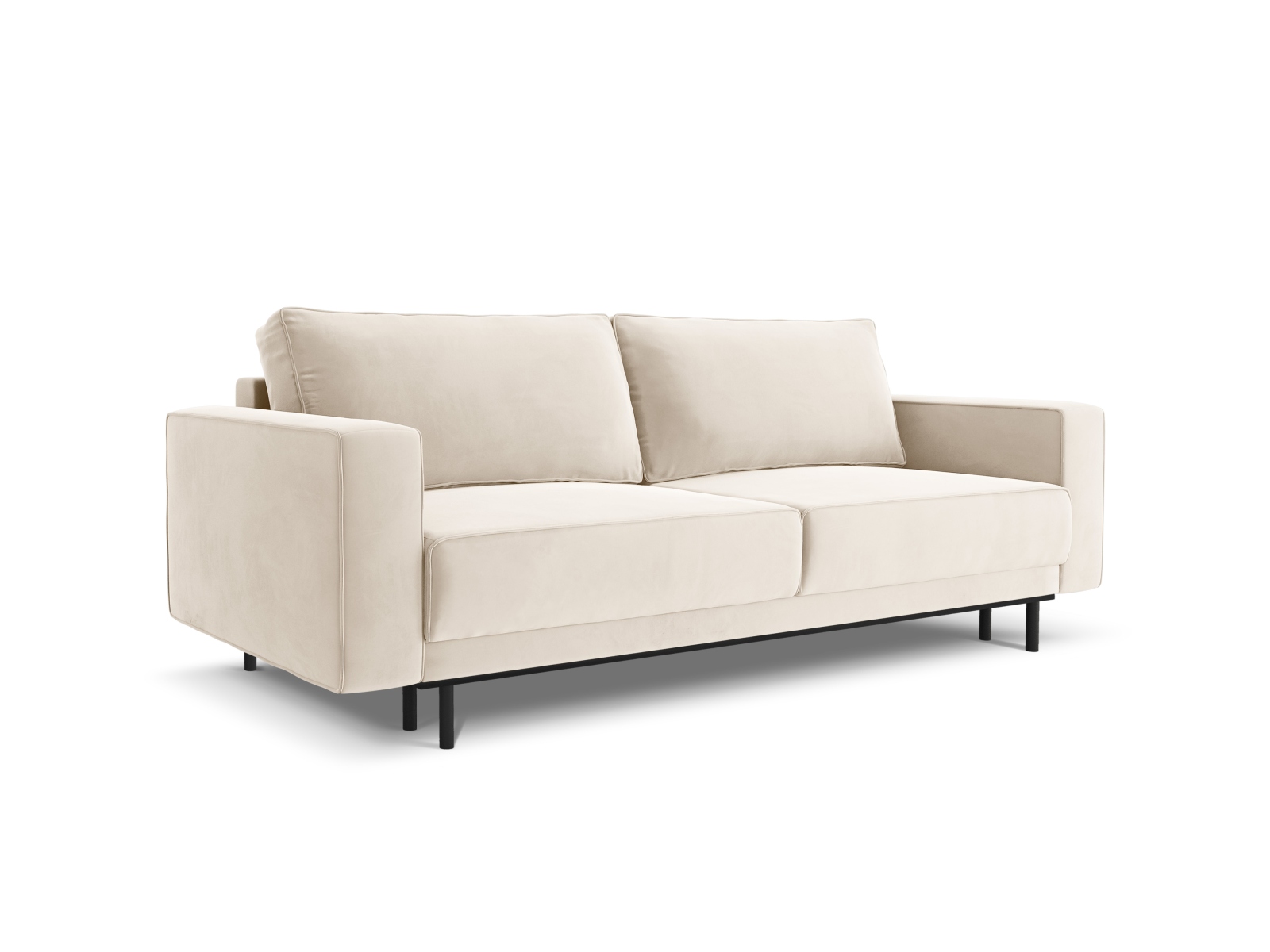 Velvet Sofa With Bed Function And Box, "Caro", 3 Seats, 236x97x93