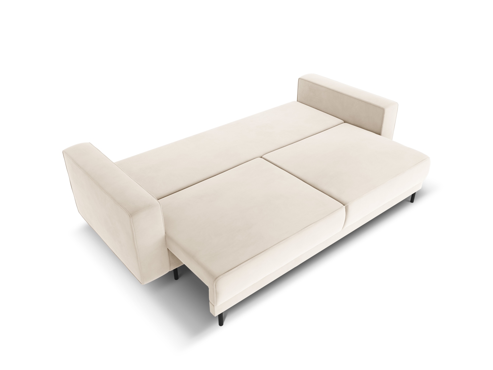 Velvet Sofa With Bed Function And Box, "Caro", 3 Seats, 236x97x93
