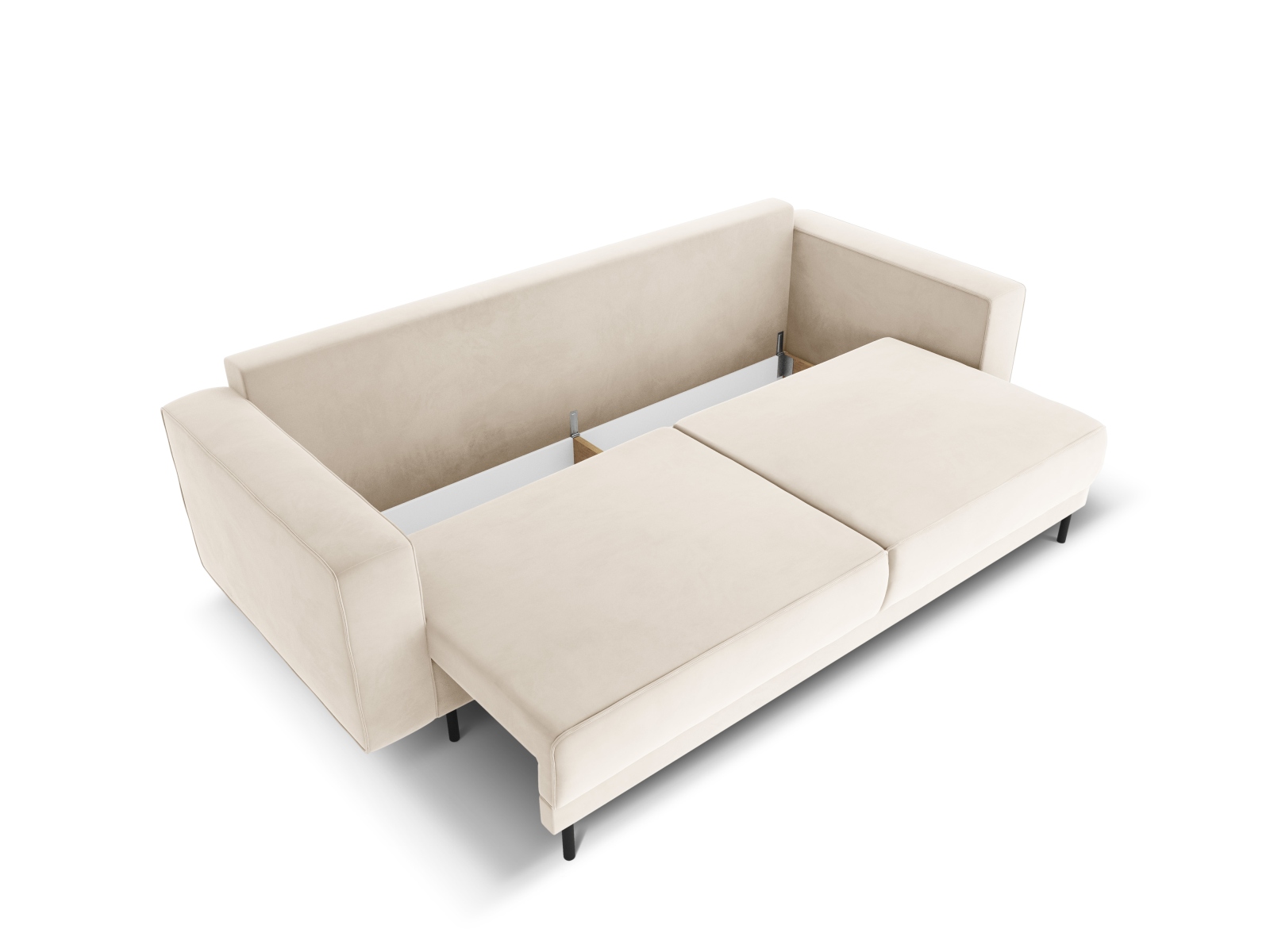Velvet Sofa With Bed Function And Box, "Caro", 3 Seats, 236x97x93