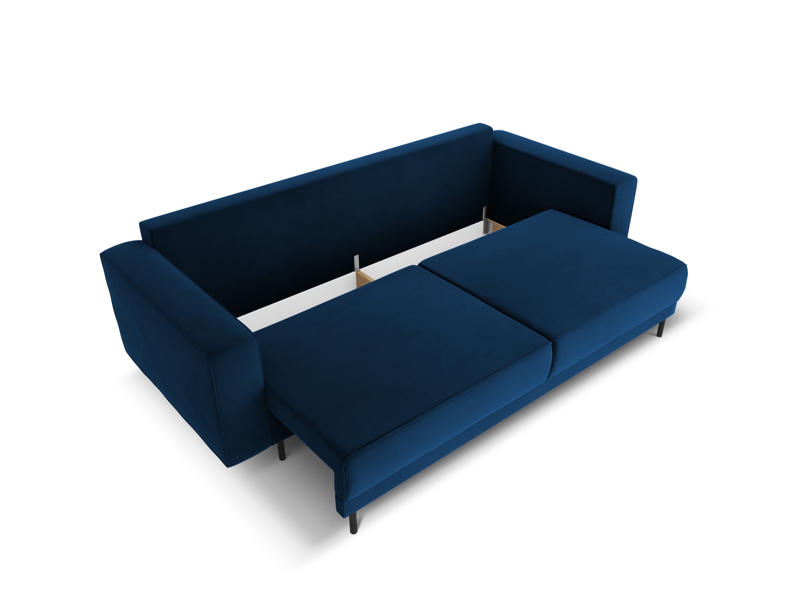 Velvet Sofa With Bed Function And Box, "Caro", 3 Seats, 236x97x93