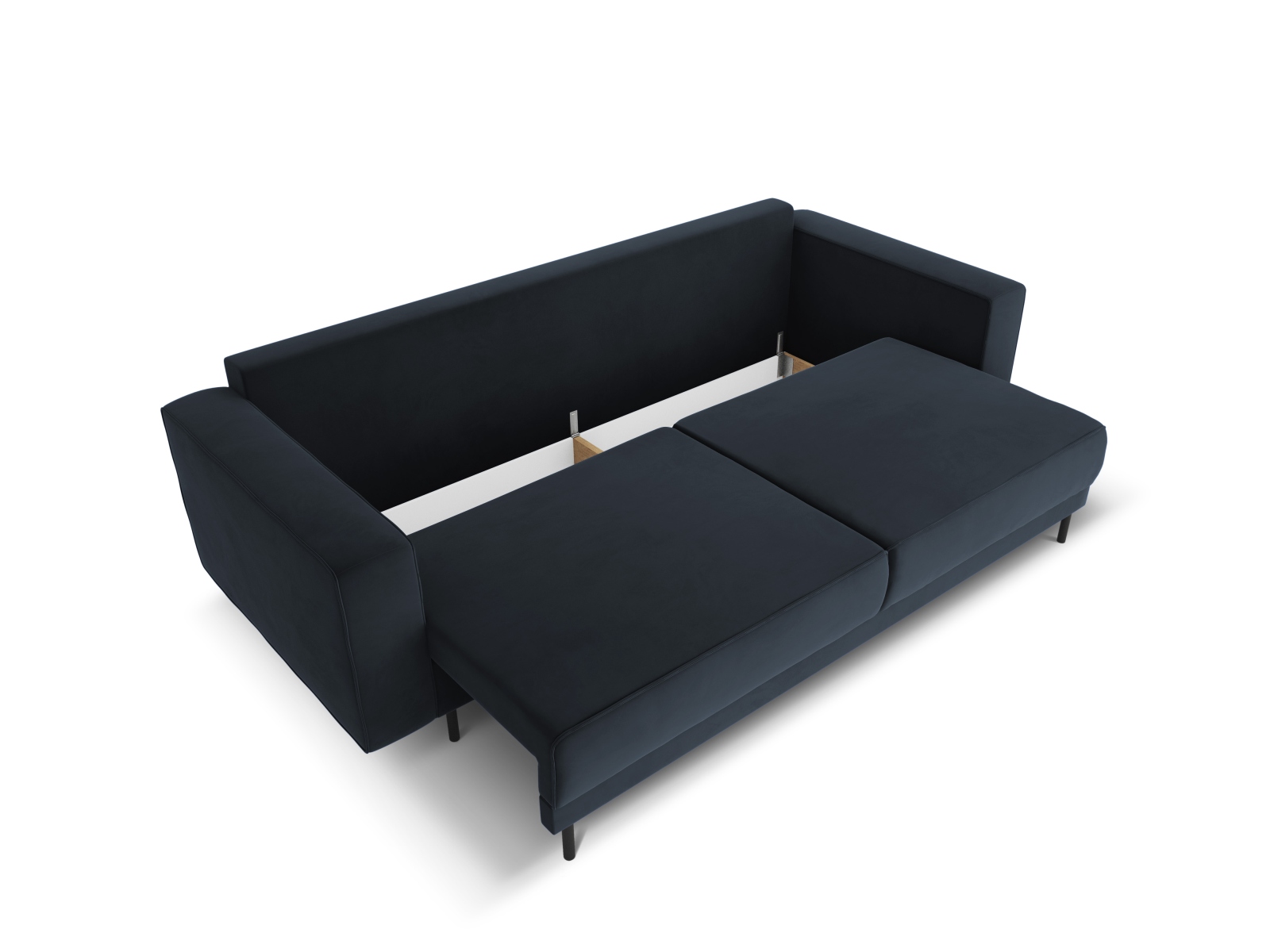 Velvet Sofa With Bed Function And Box, "Caro", 3 Seats, 236x97x93