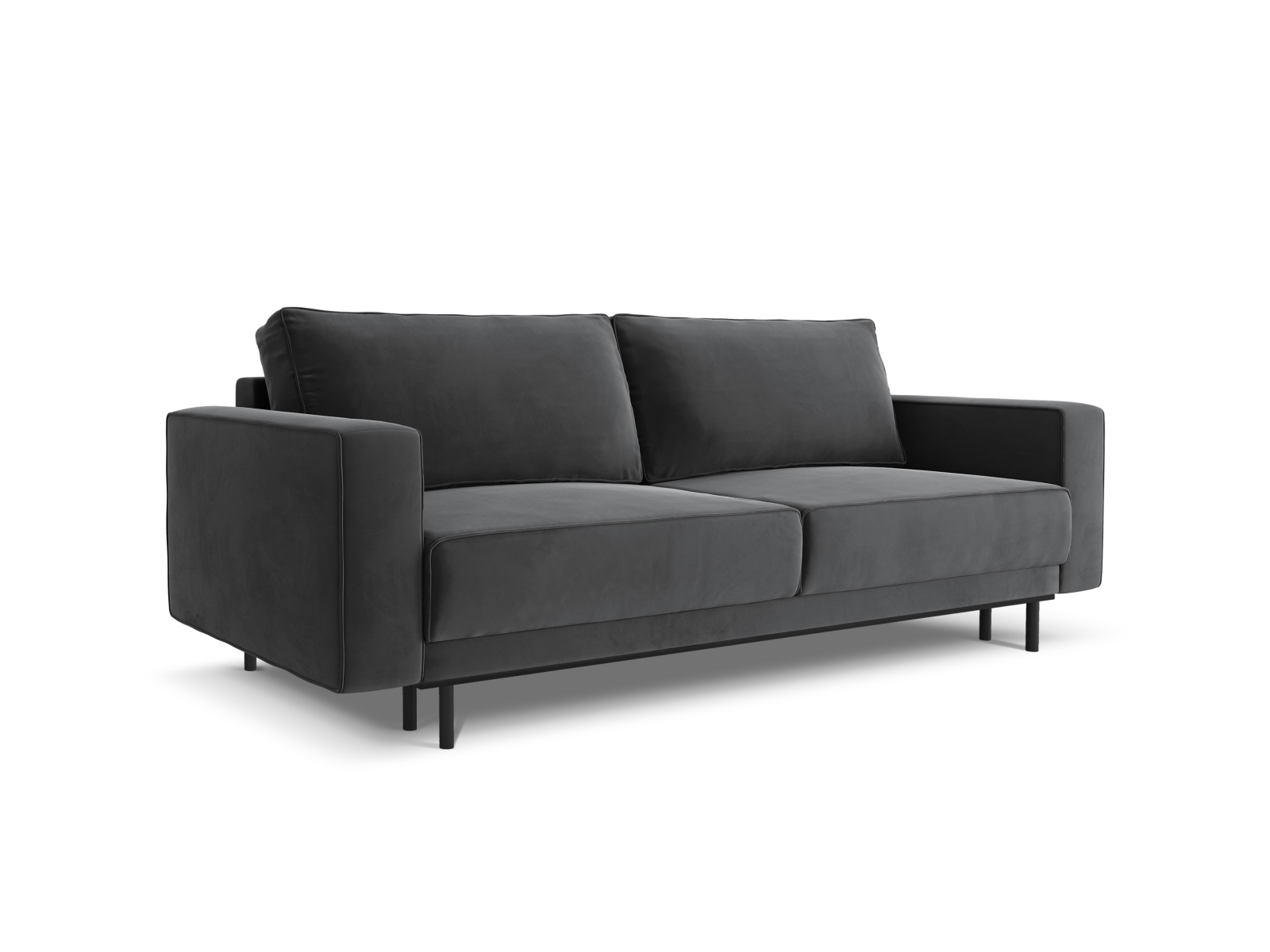 Velvet Sofa With Bed Function And Box, "Caro", 3 Seats, 236x97x93