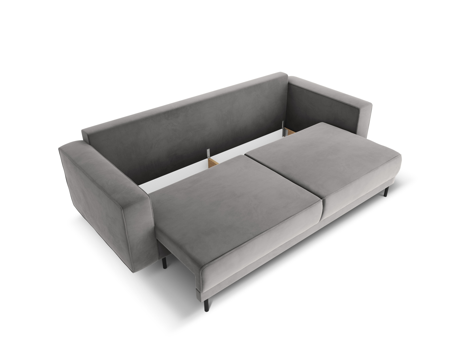 Velvet Sofa With Bed Function And Box, "Caro", 3 Seats, 236x97x93