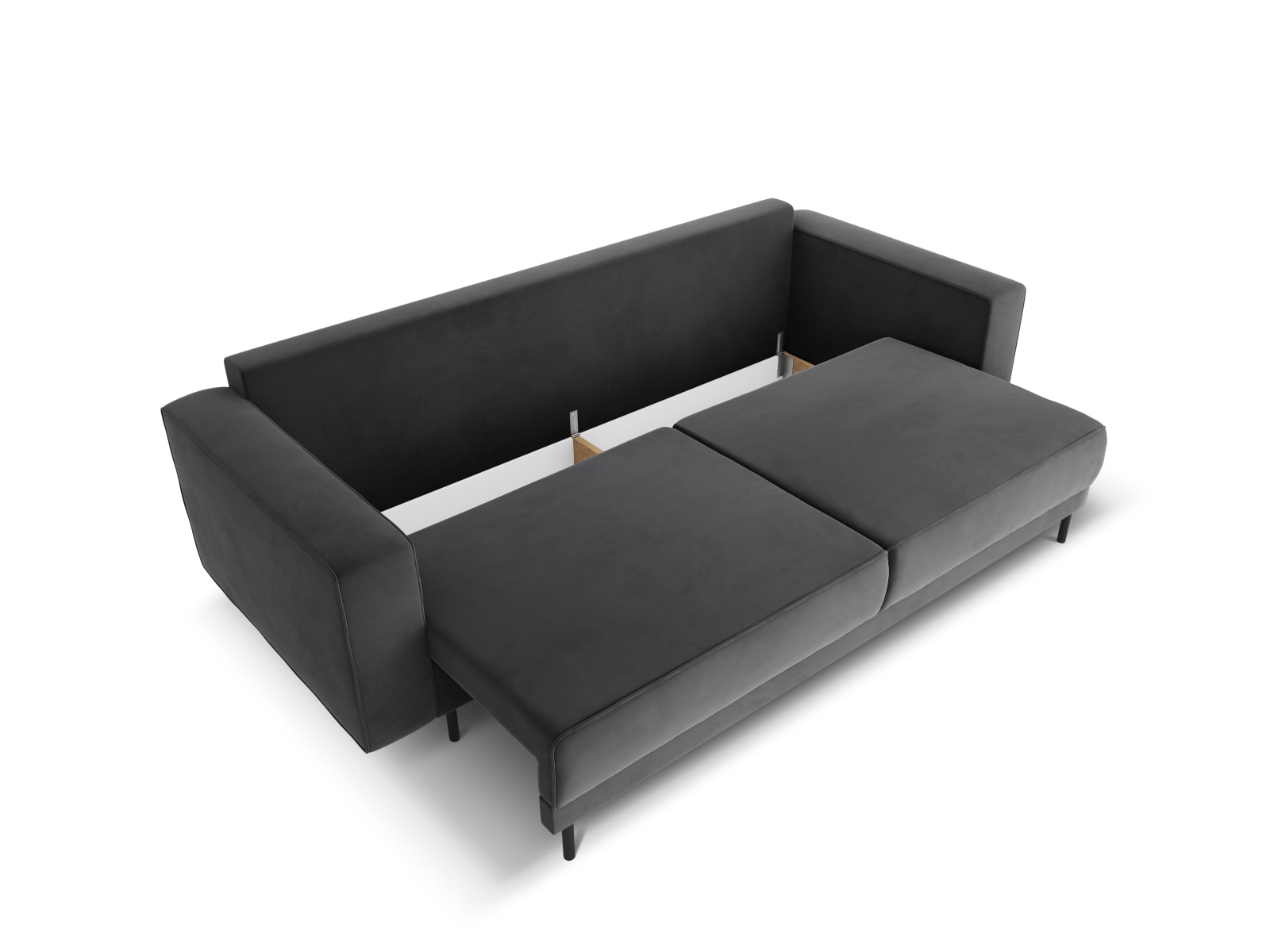 Velvet Sofa With Bed Function And Box, "Caro", 3 Seats, 236x97x93