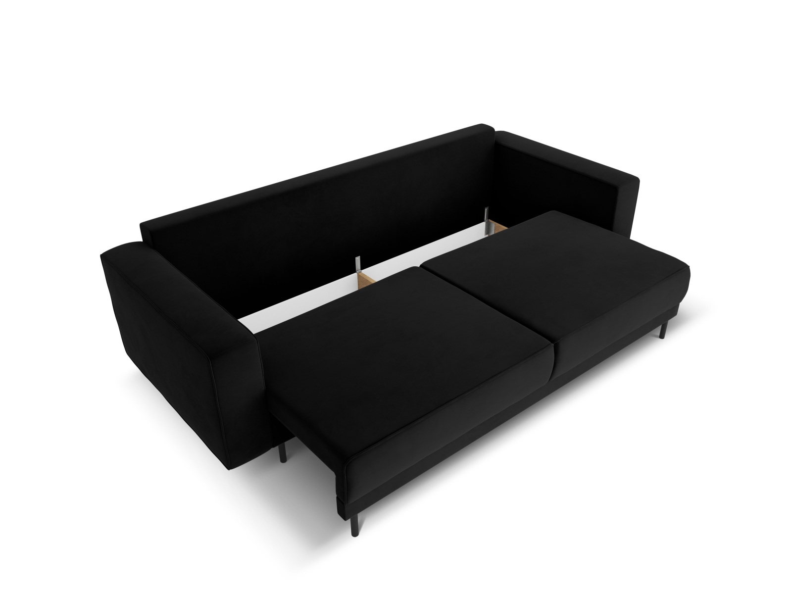 Velvet Sofa With Bed Function And Box, "Caro", 3 Seats, 236x97x93