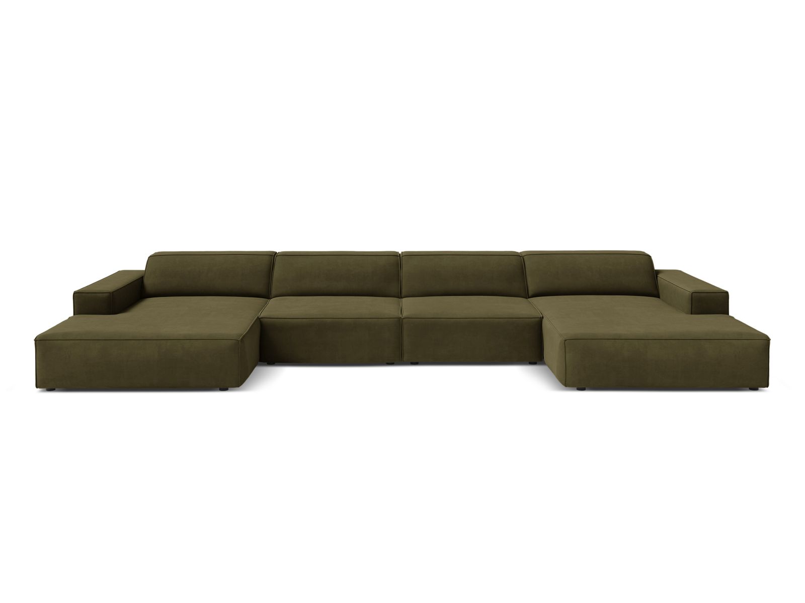 Velvet Modular Panoramic Sofa, "Jodie", 6 Seats, 364x162x77
