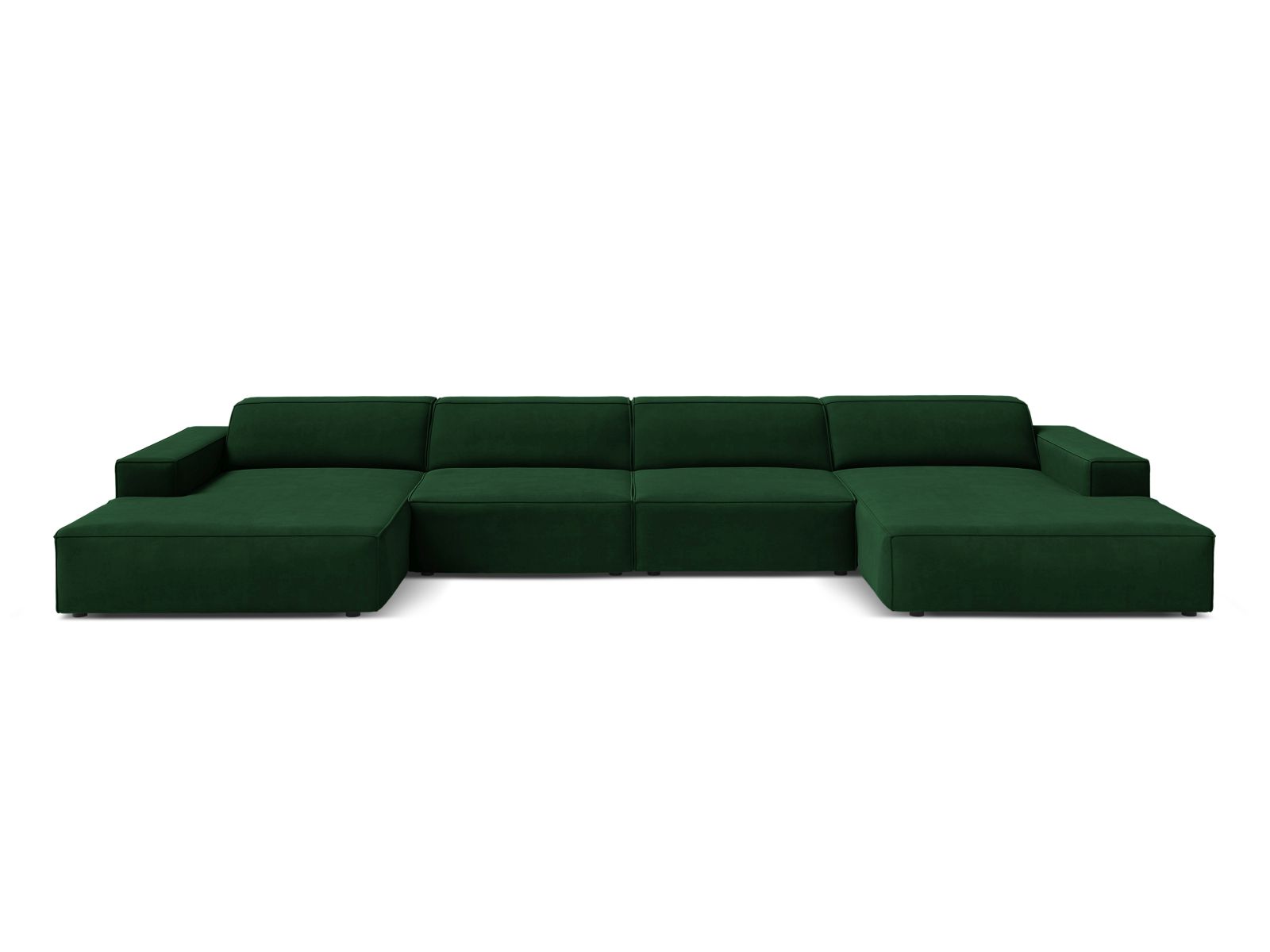 Velvet Modular Panoramic Sofa, "Jodie", 6 Seats, 364x162x77