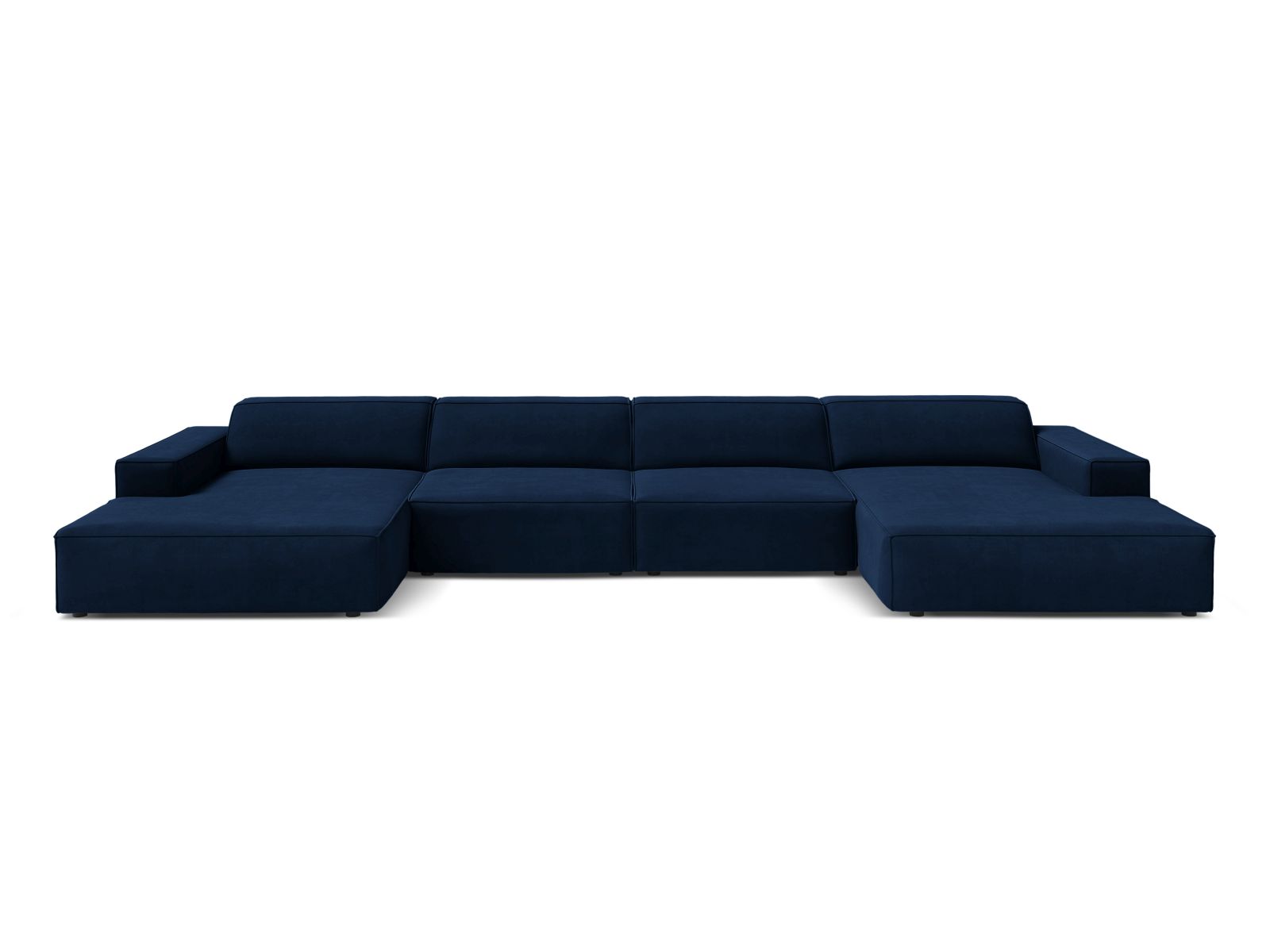 Velvet Modular Panoramic Sofa, "Jodie", 6 Seats, 364x162x77