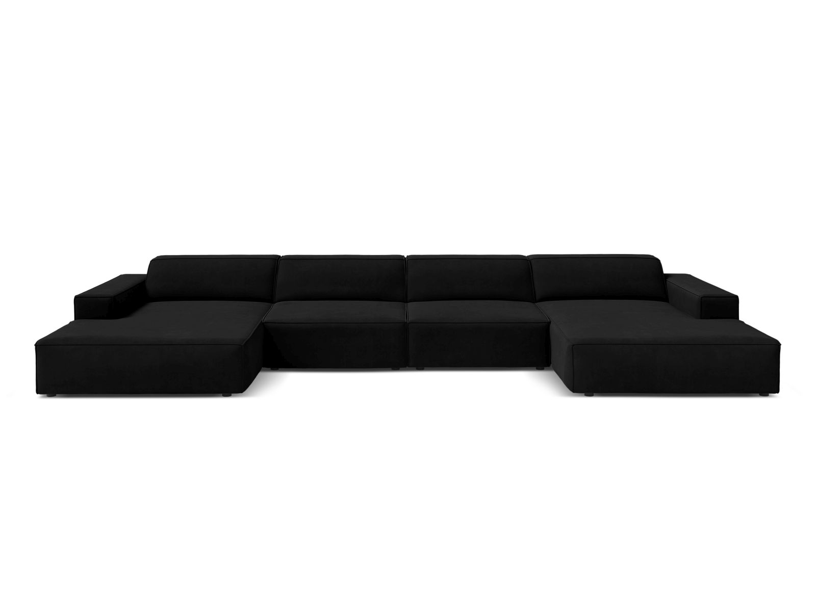 Velvet Modular Panoramic Sofa, "Jodie", 6 Seats, 364x162x77