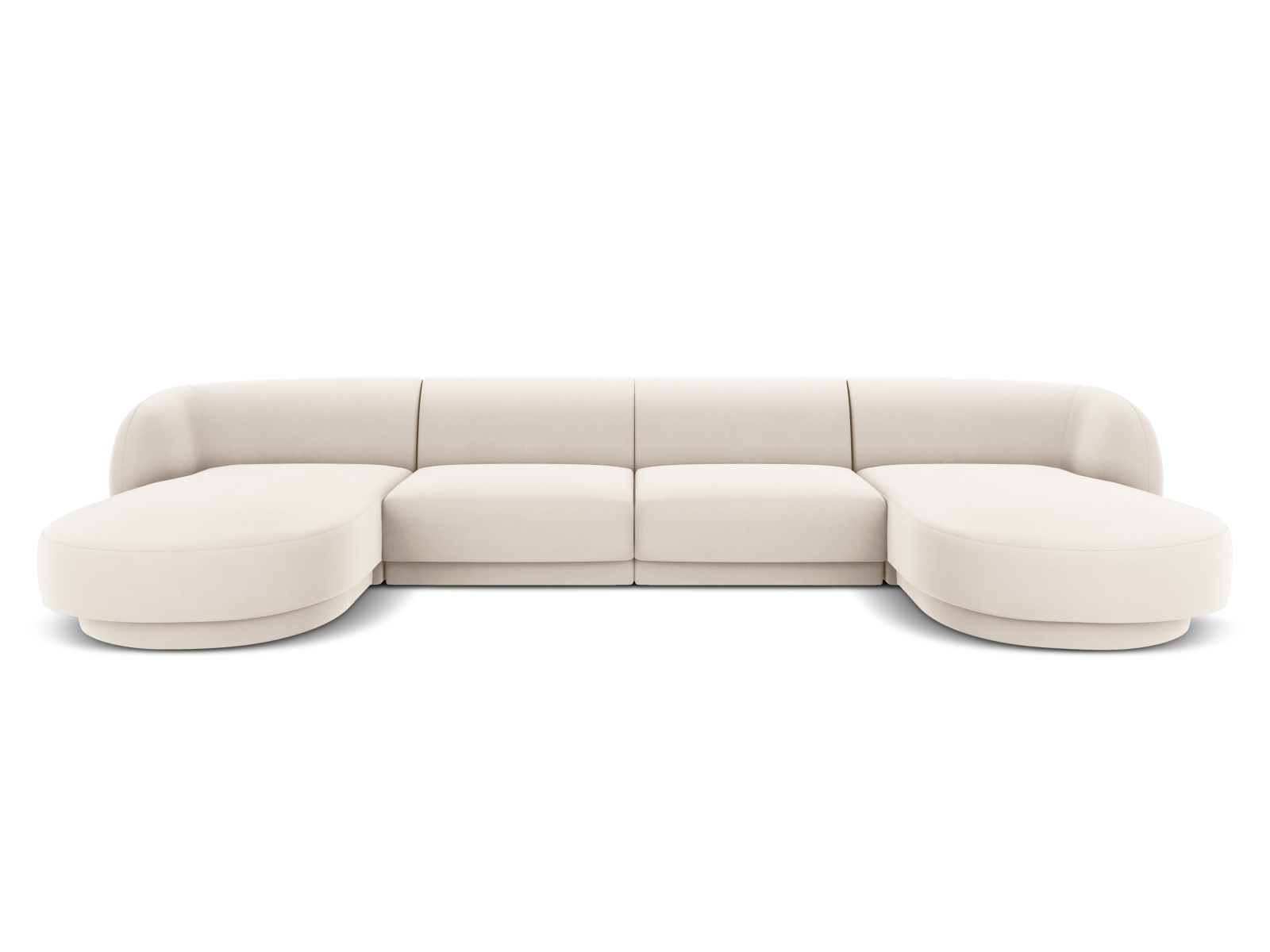 Velvet Panoramic Sofa, "Miley", 5 Seats, 330x156x70