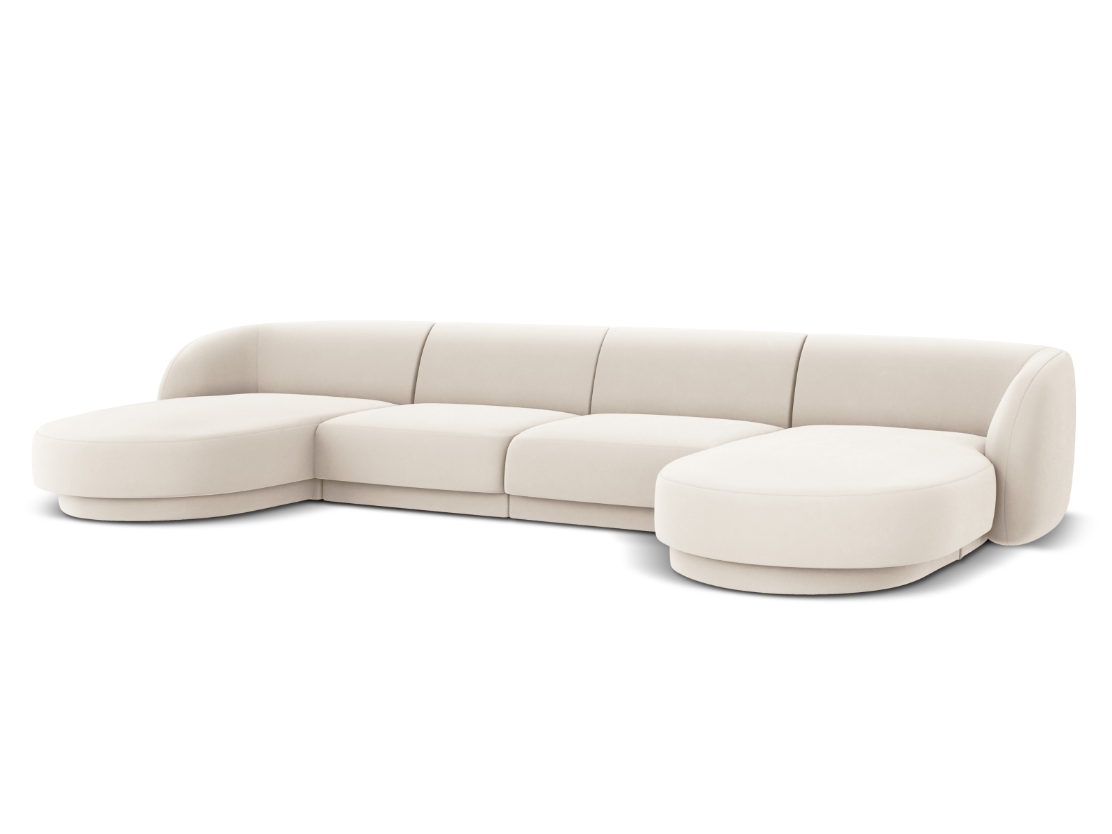 Velvet Panoramic Sofa, "Miley", 5 Seats, 330x156x70