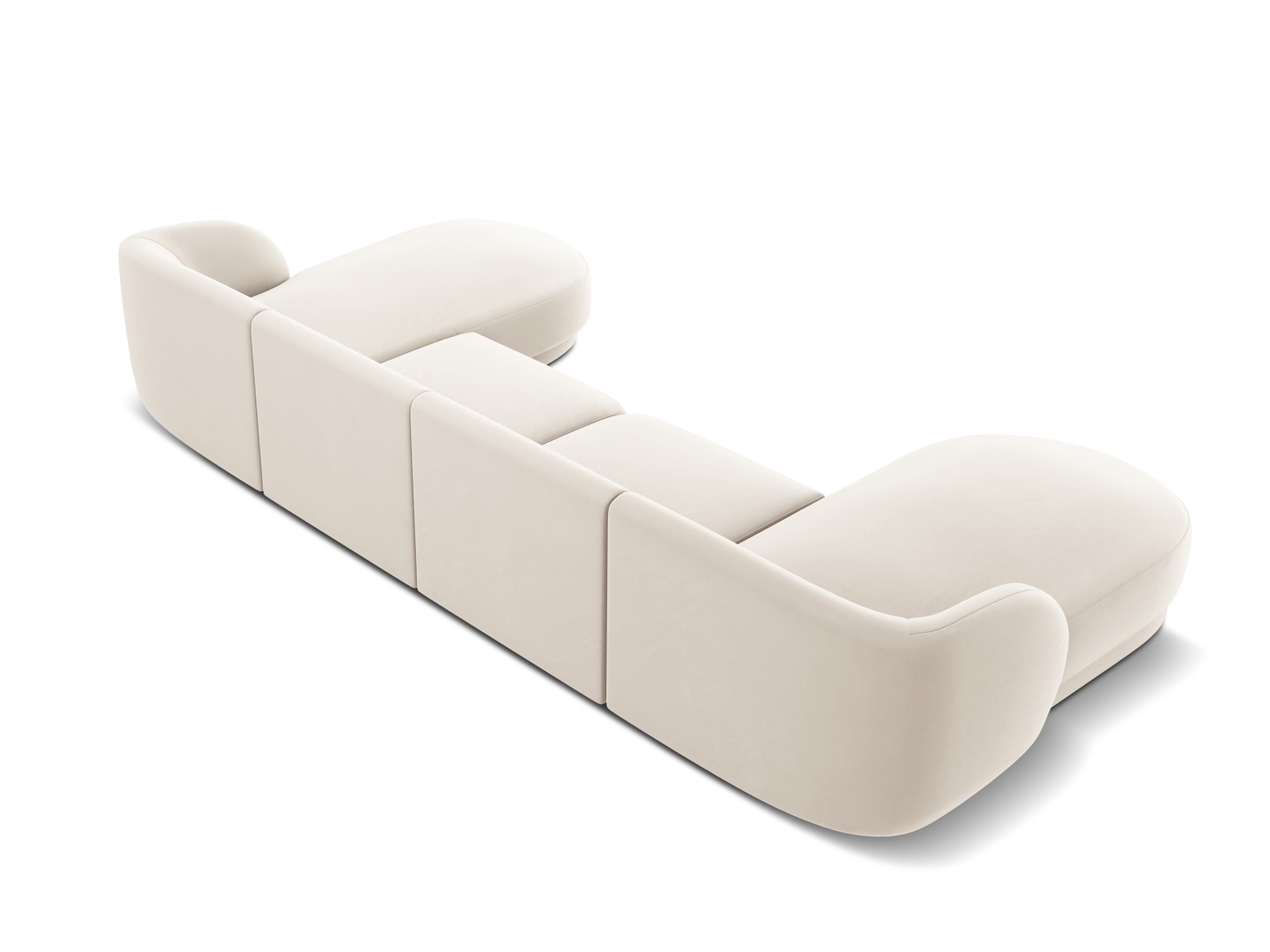 Velvet Panoramic Sofa, "Miley", 5 Seats, 330x156x70