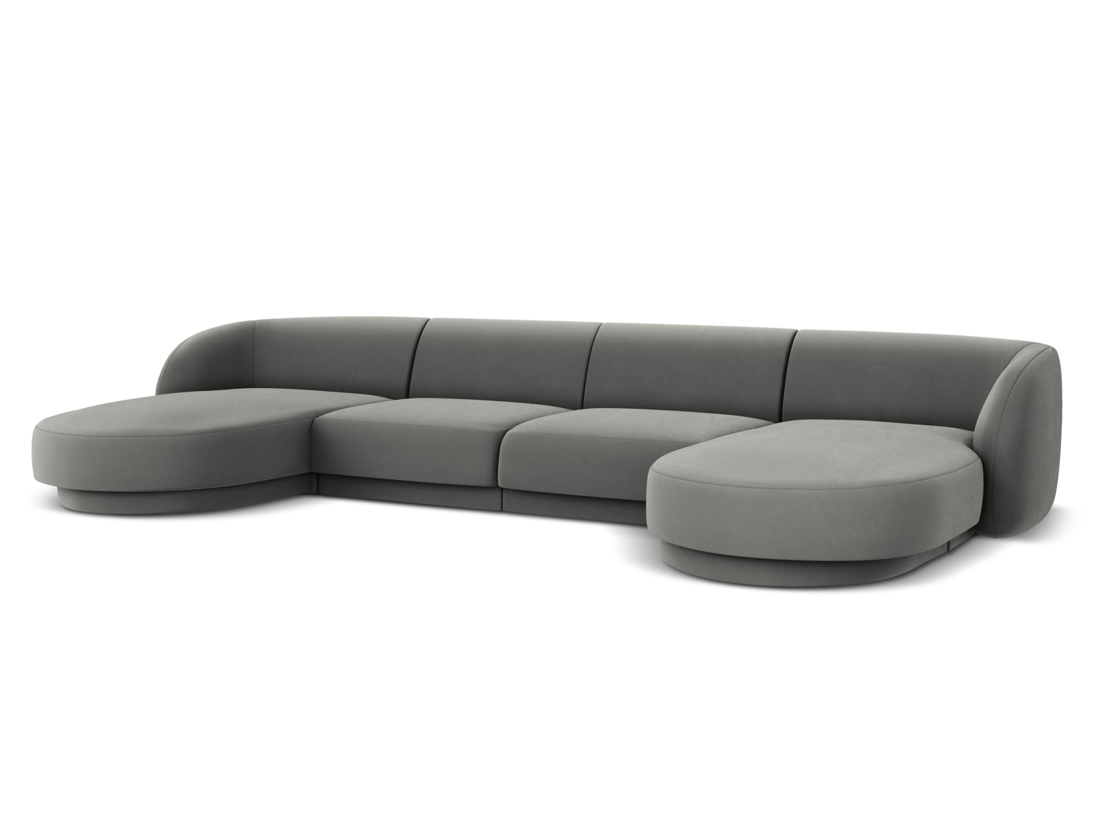 Velvet Panoramic Sofa, "Miley", 5 Seats, 330x156x70