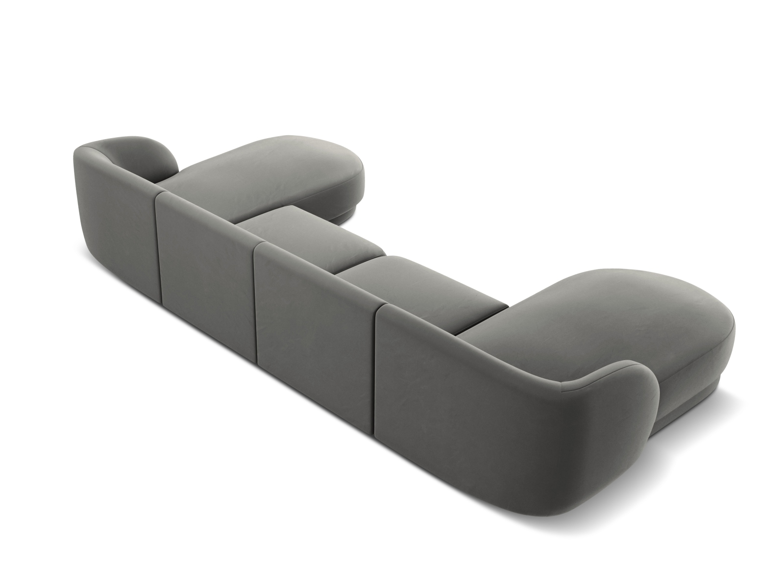 Velvet Panoramic Sofa, "Miley", 5 Seats, 330x156x70