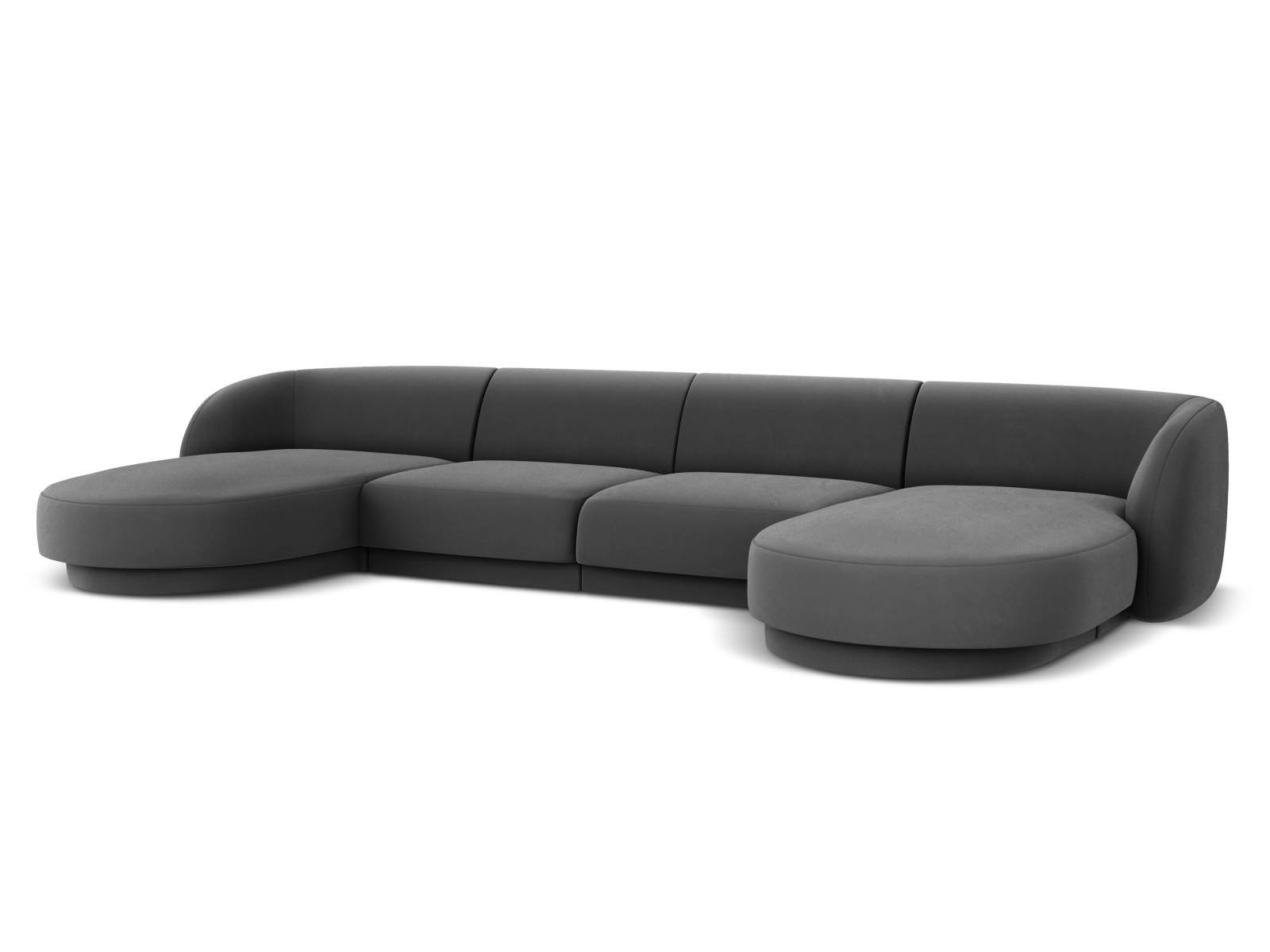 Velvet Panoramic Sofa, "Miley", 5 Seats, 330x156x70