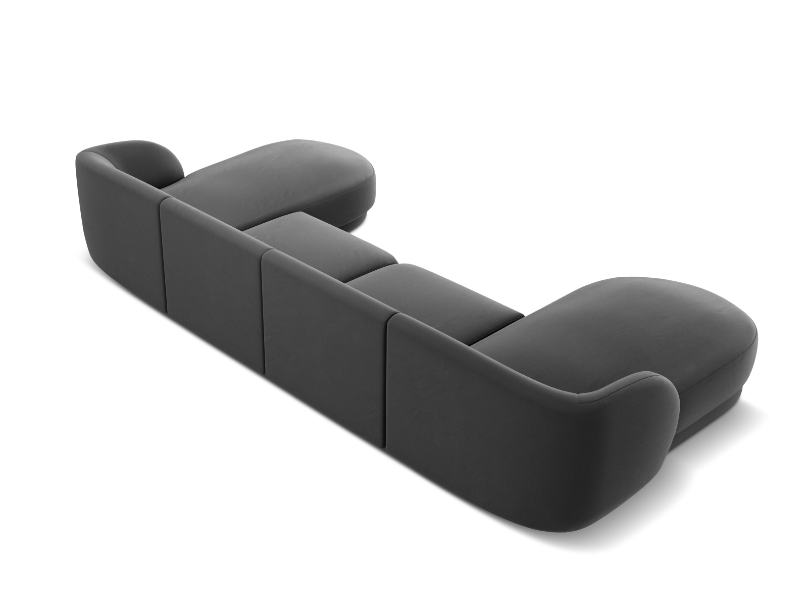Velvet Panoramic Sofa, "Miley", 5 Seats, 330x156x70
