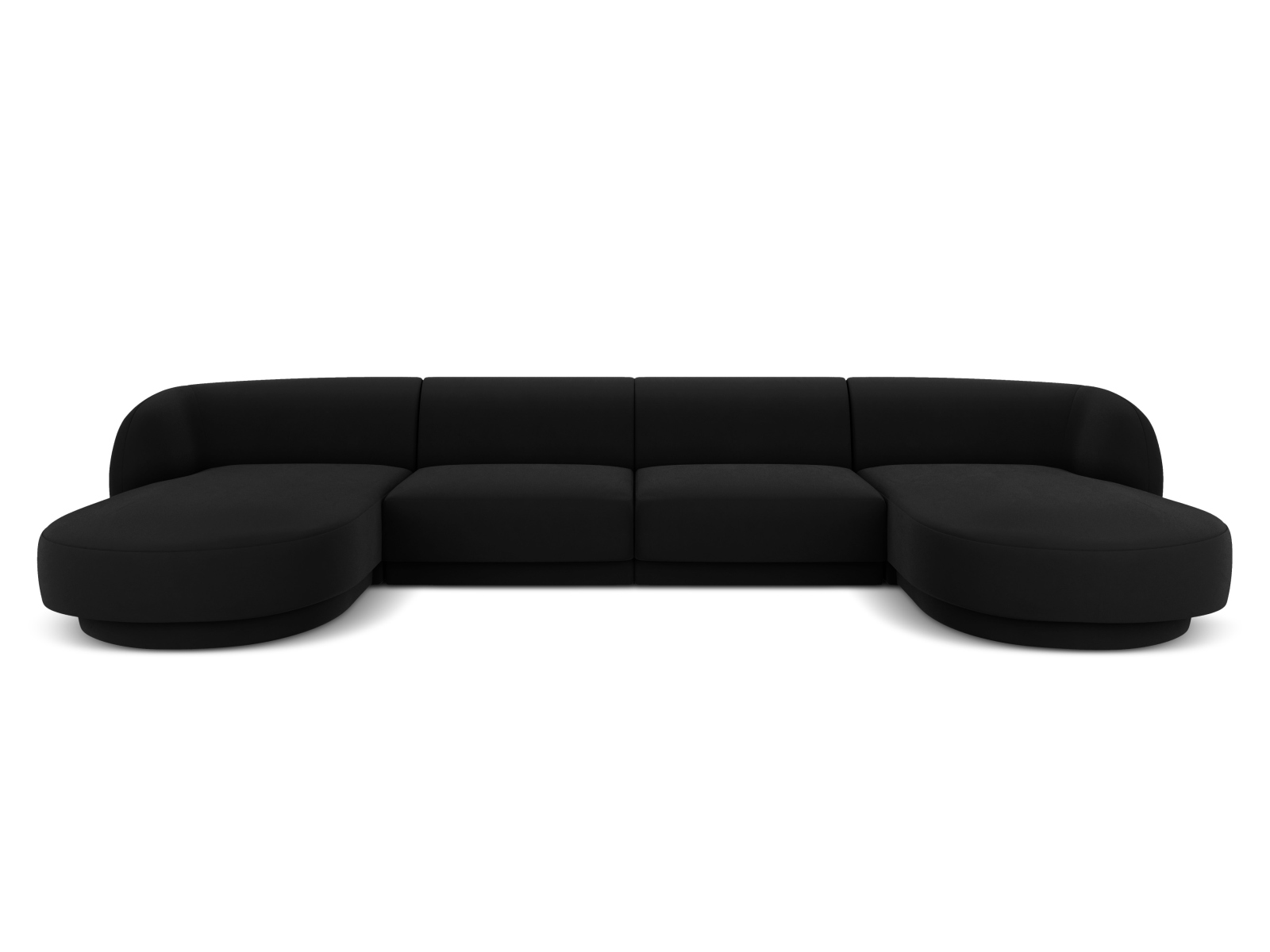Velvet Panoramic Sofa, "Miley", 5 Seats, 330x156x70