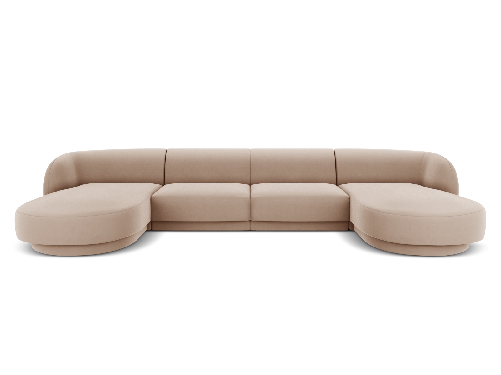 Velvet Panoramic Sofa, "Miley", 5 Seats, 330x156x70