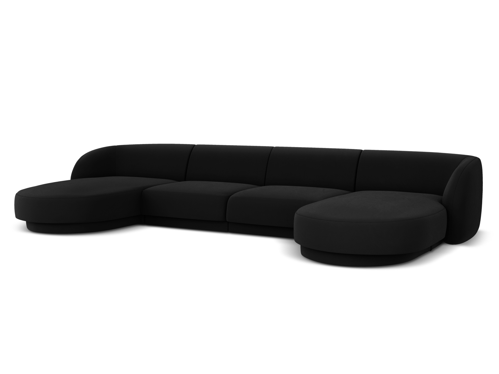 Velvet Panoramic Sofa, "Miley", 5 Seats, 330x156x70