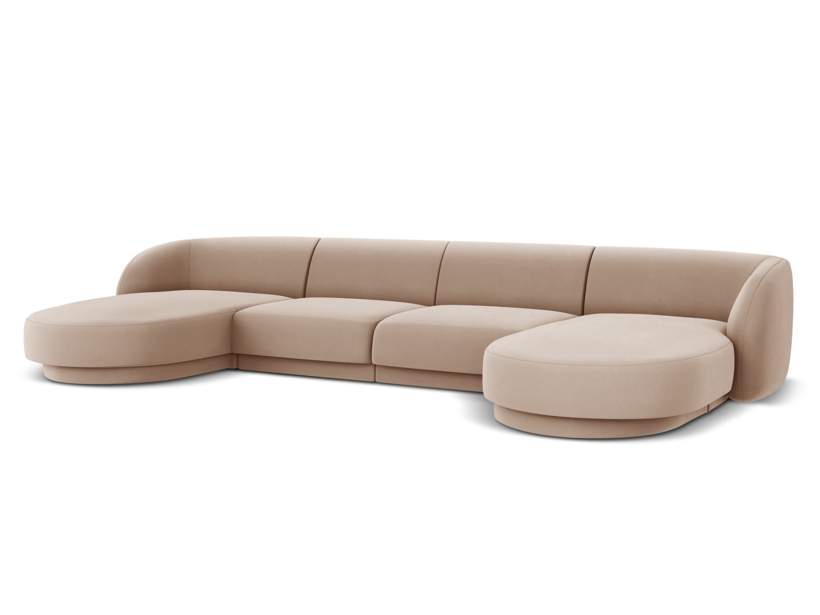 Velvet Panoramic Sofa, "Miley", 5 Seats, 330x156x70