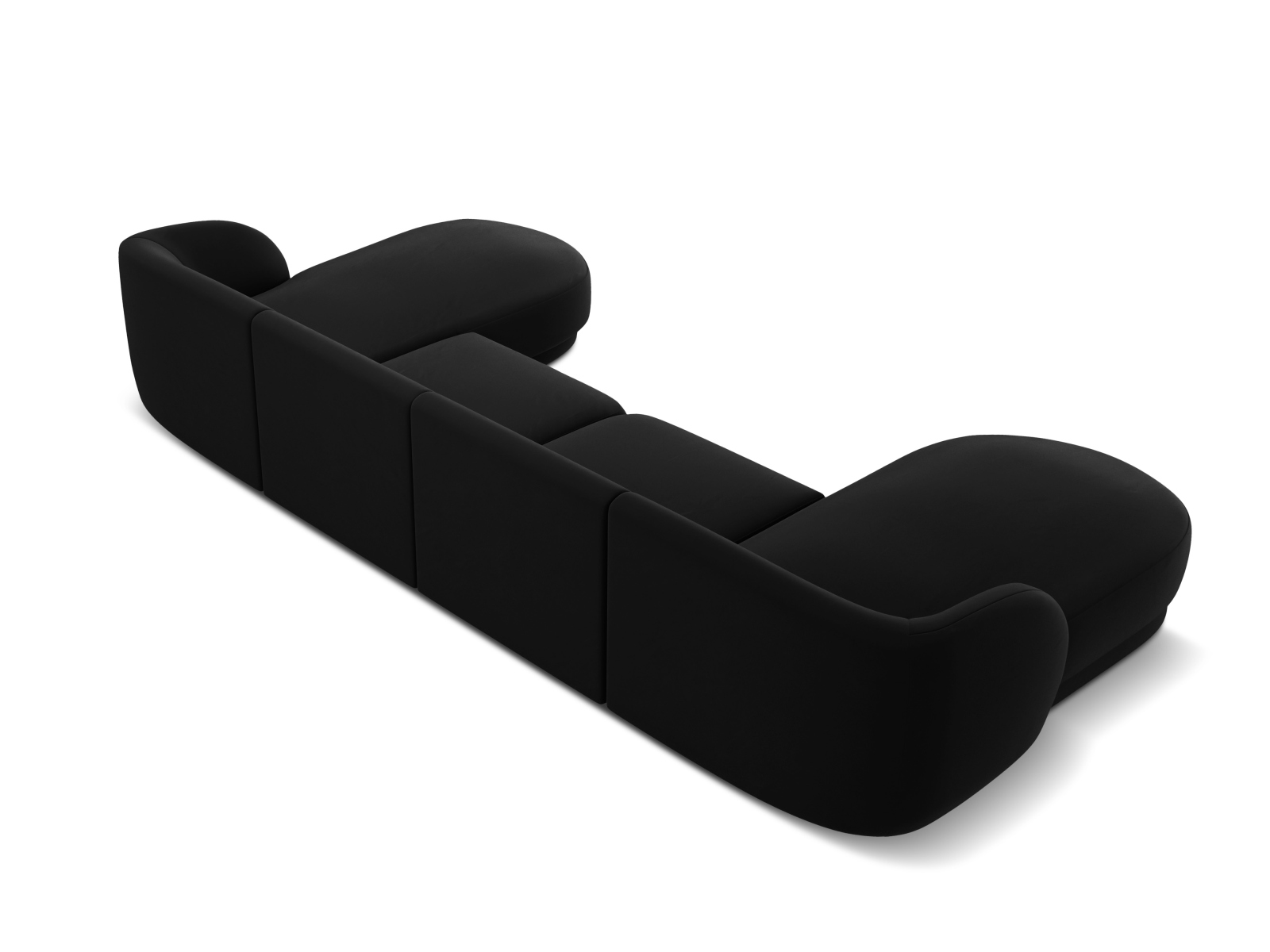 Velvet Panoramic Sofa, "Miley", 5 Seats, 330x156x70