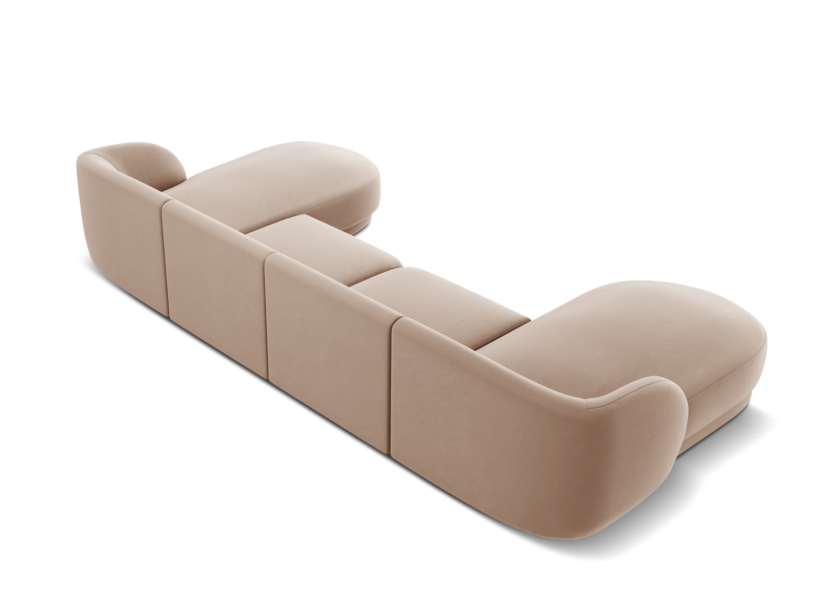 Velvet Panoramic Sofa, "Miley", 5 Seats, 330x156x70