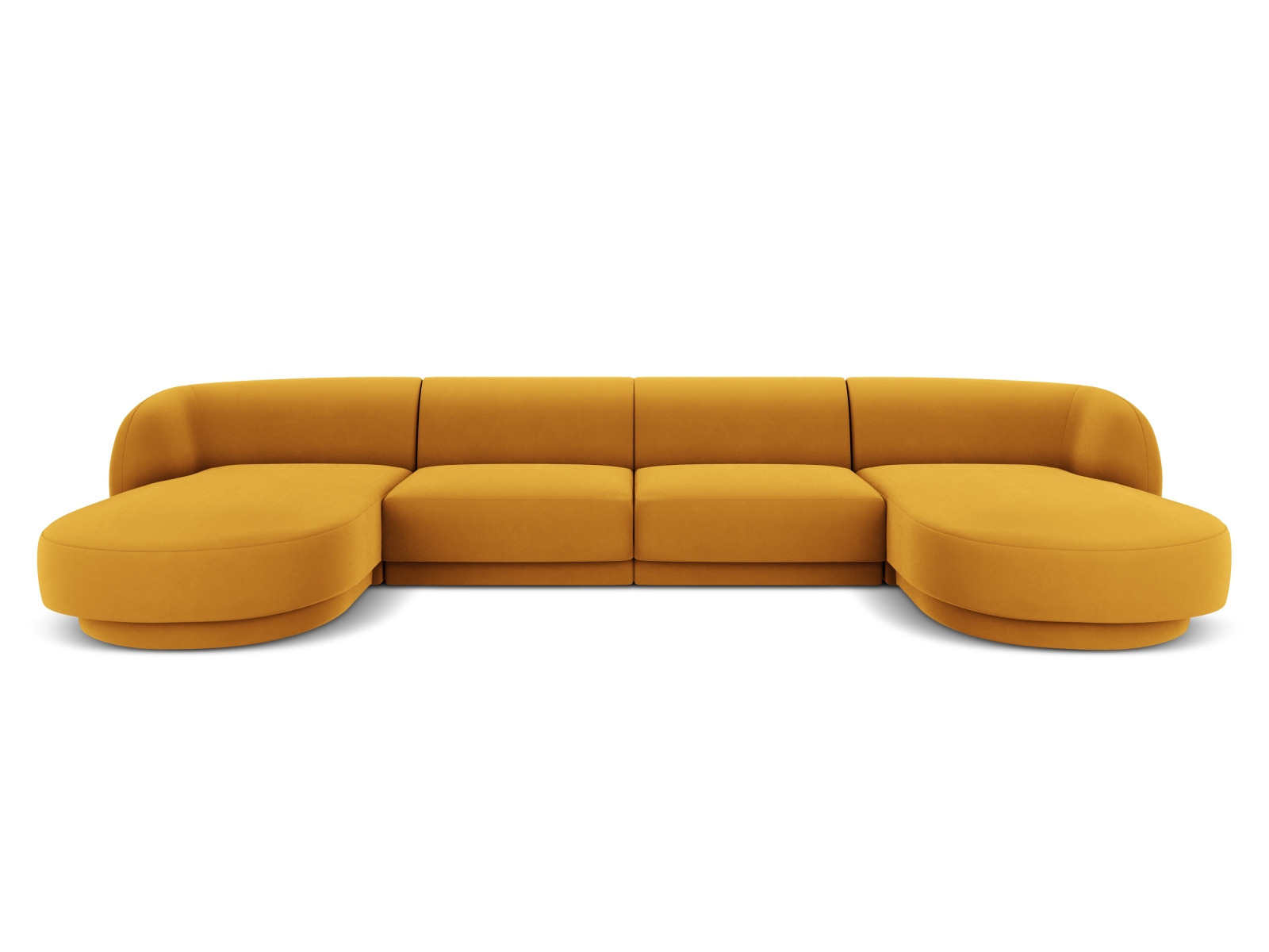 Velvet Panoramic Sofa, "Miley", 5 Seats, 330x156x70