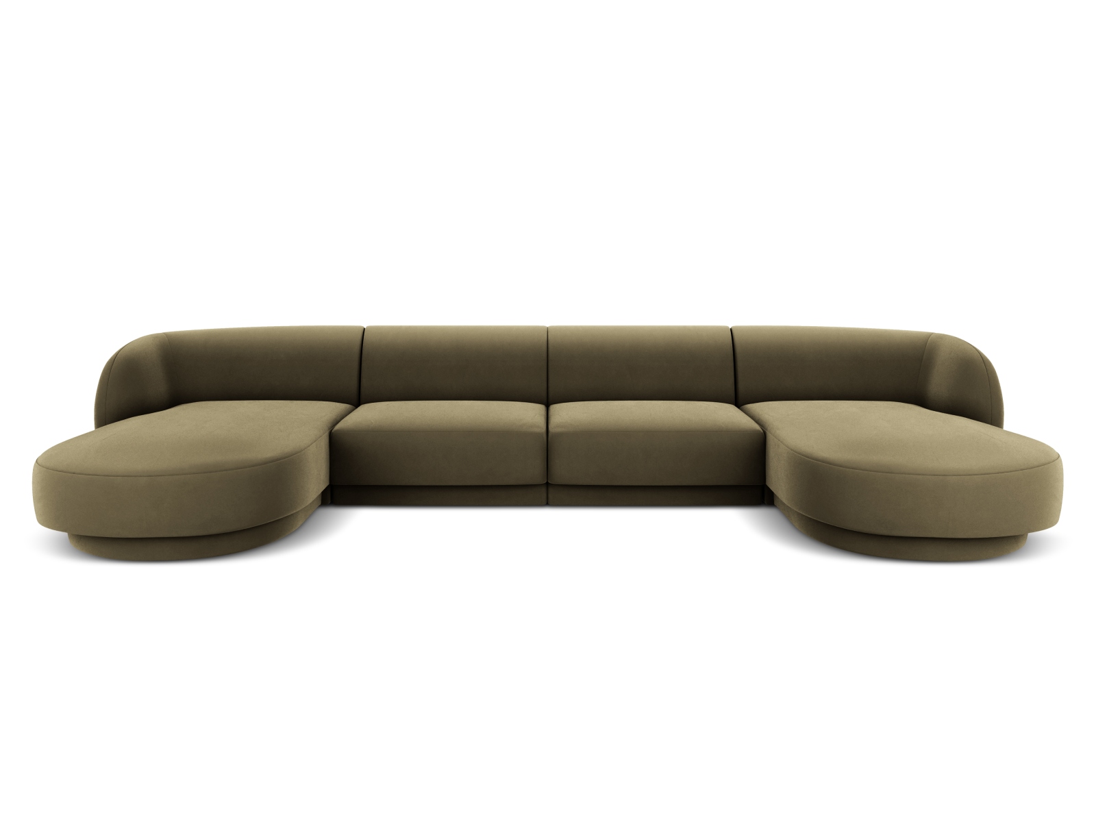 Velvet Panoramic Sofa, "Miley", 5 Seats, 330x156x70
