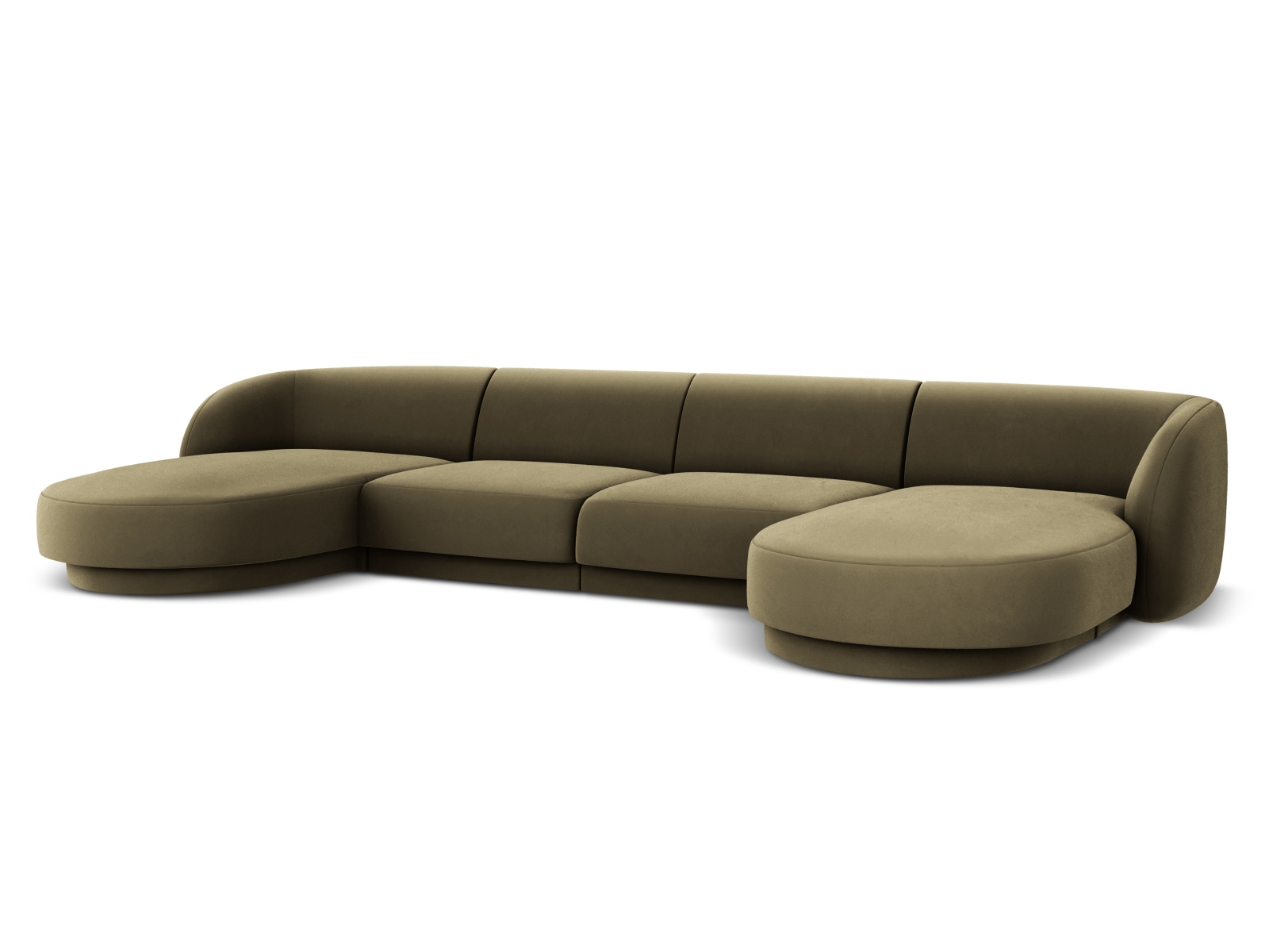 Velvet Panoramic Sofa, "Miley", 5 Seats, 330x156x70