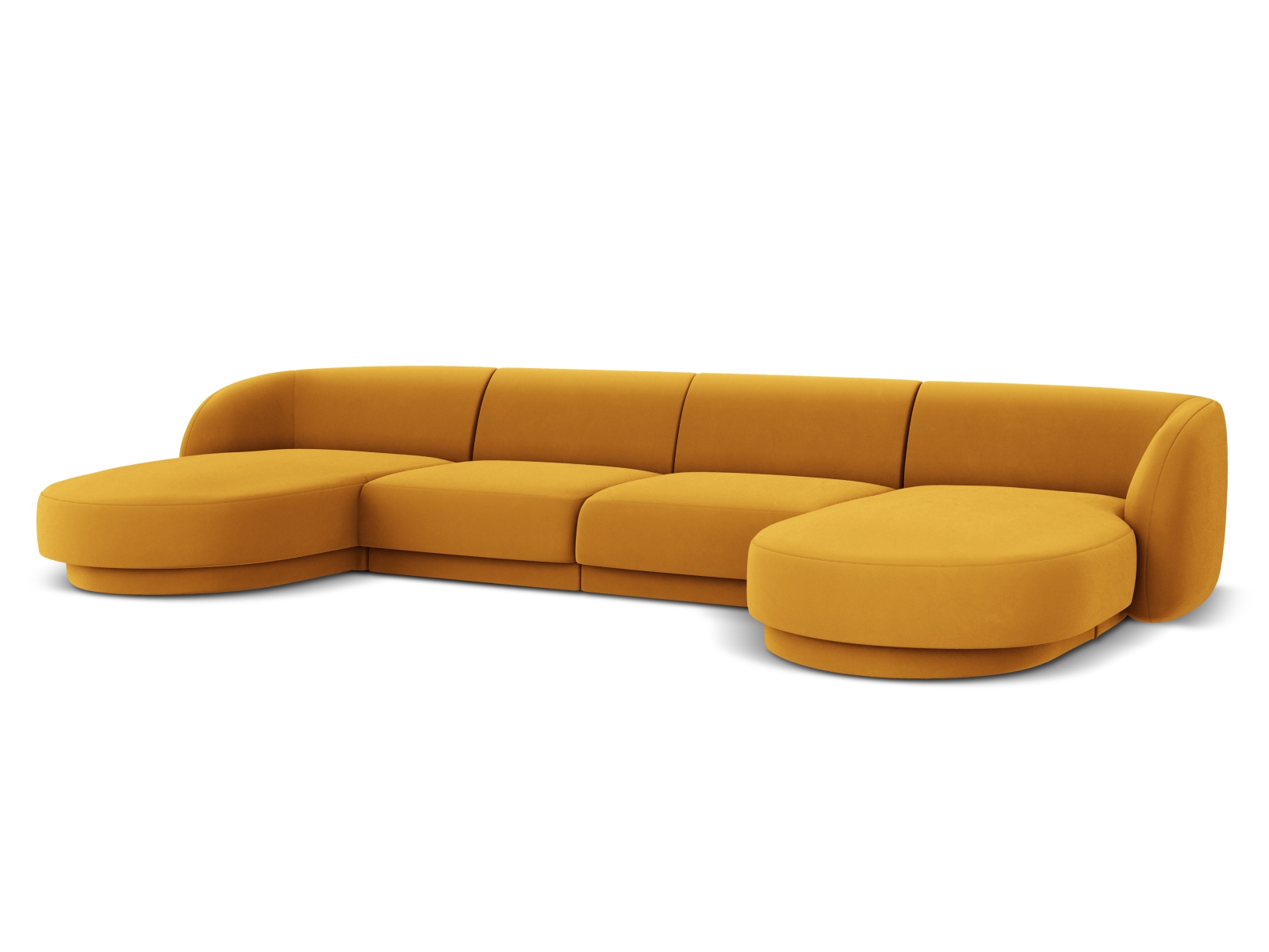 Velvet Panoramic Sofa, "Miley", 5 Seats, 330x156x70