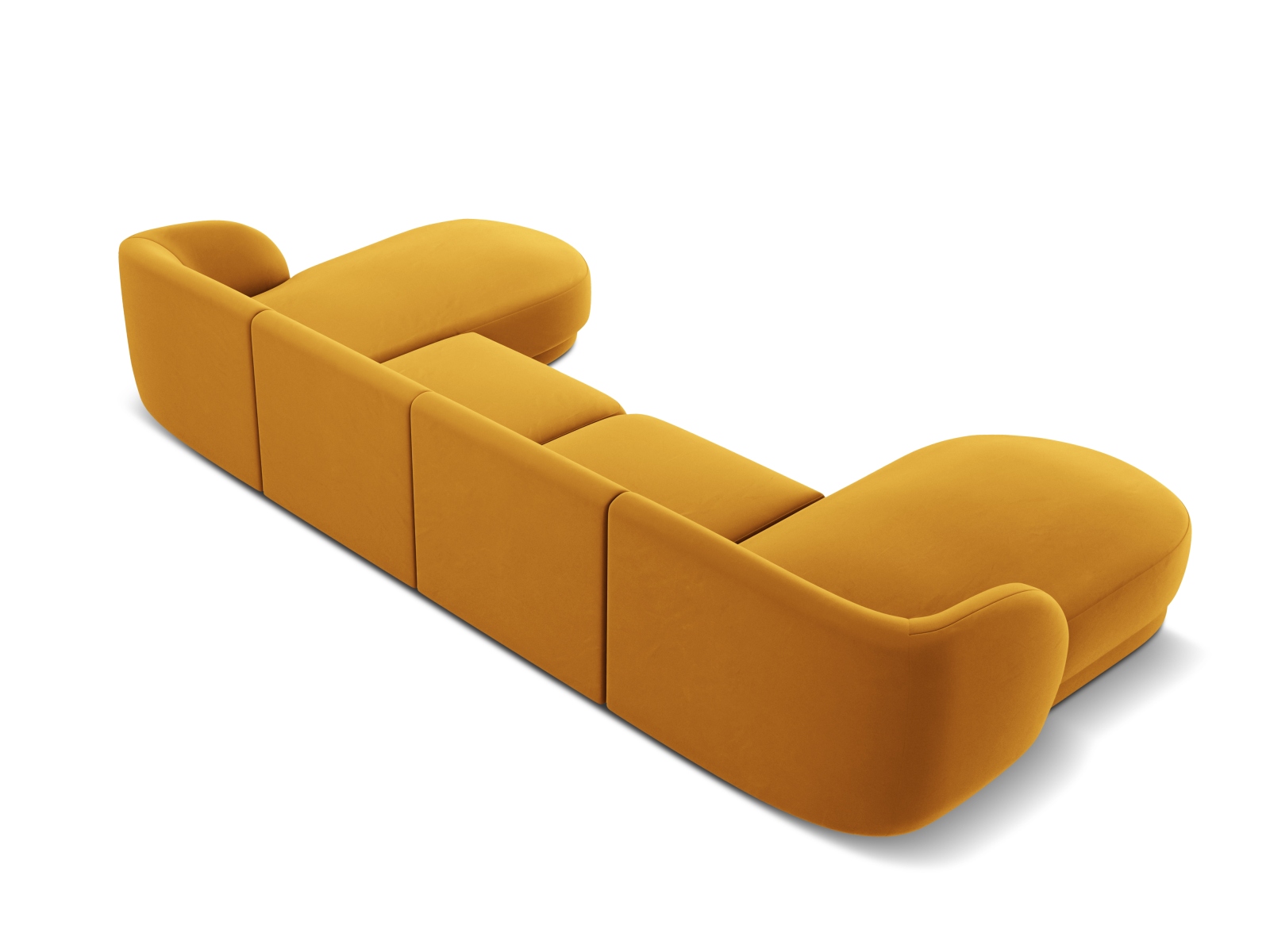 Velvet Panoramic Sofa, "Miley", 5 Seats, 330x156x70