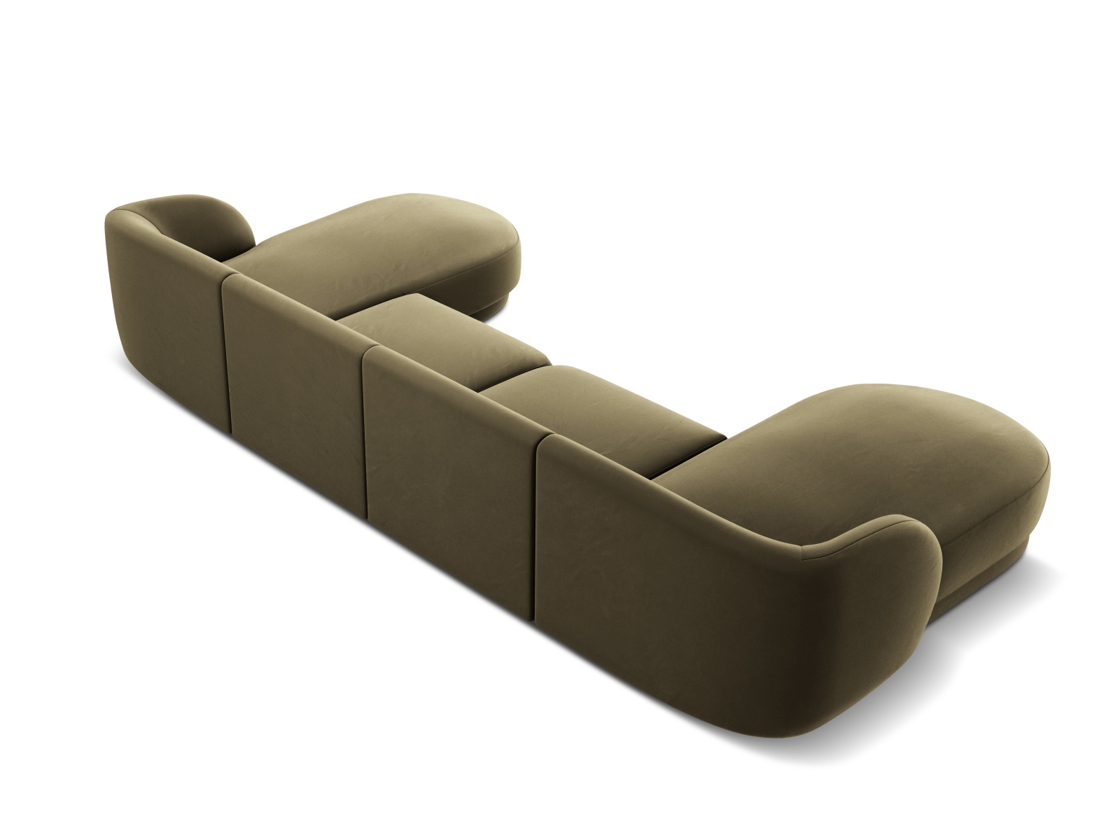 Velvet Panoramic Sofa, "Miley", 5 Seats, 330x156x70