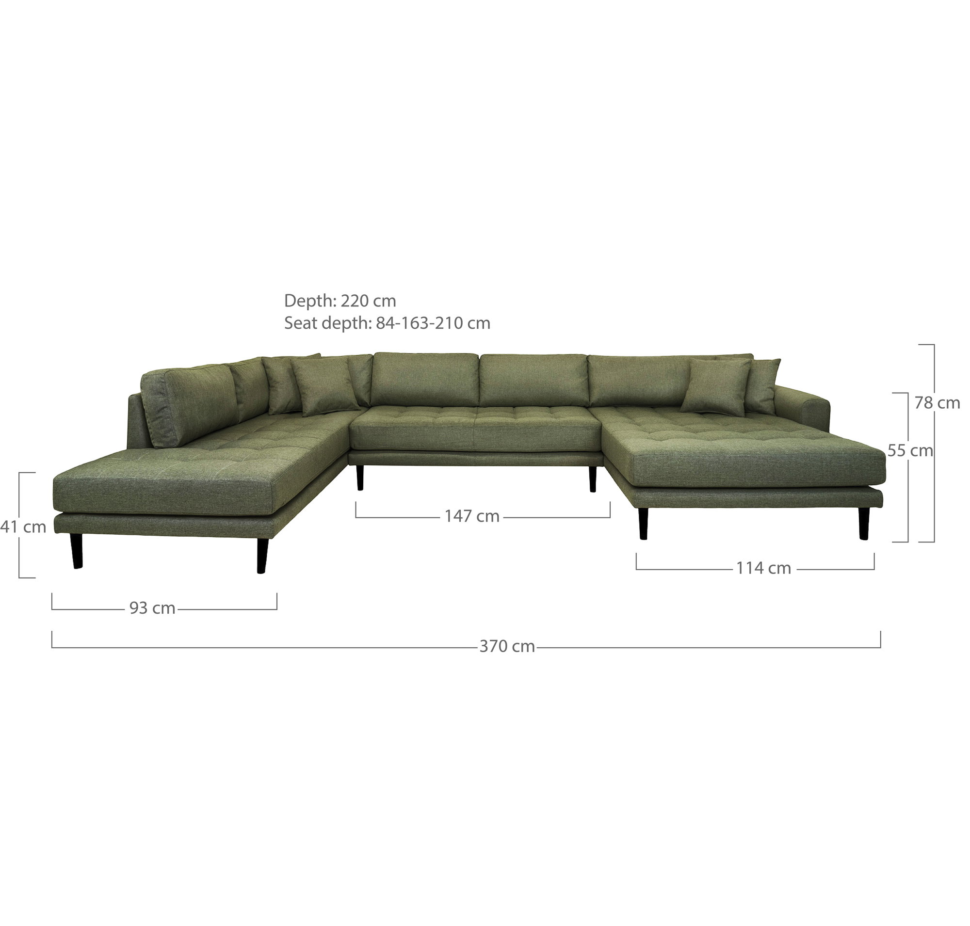 Lido U-Sofa Open End