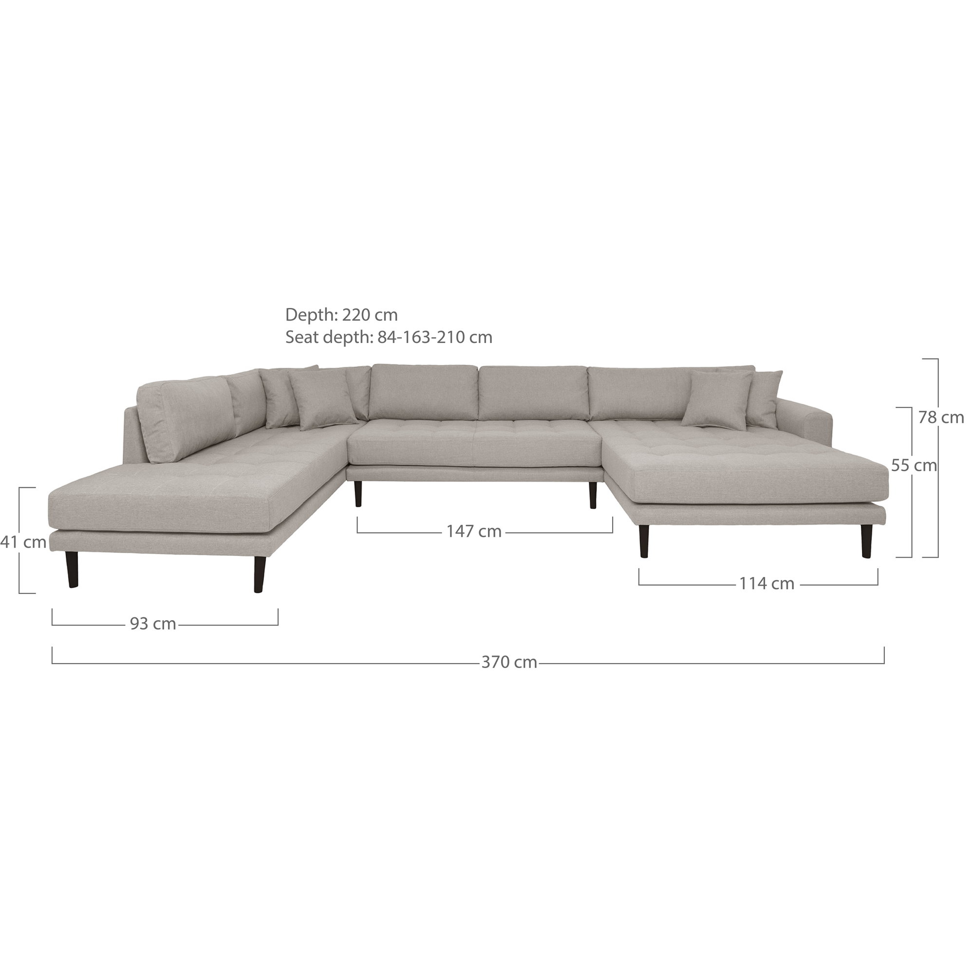 Lido U-Sofa Open End