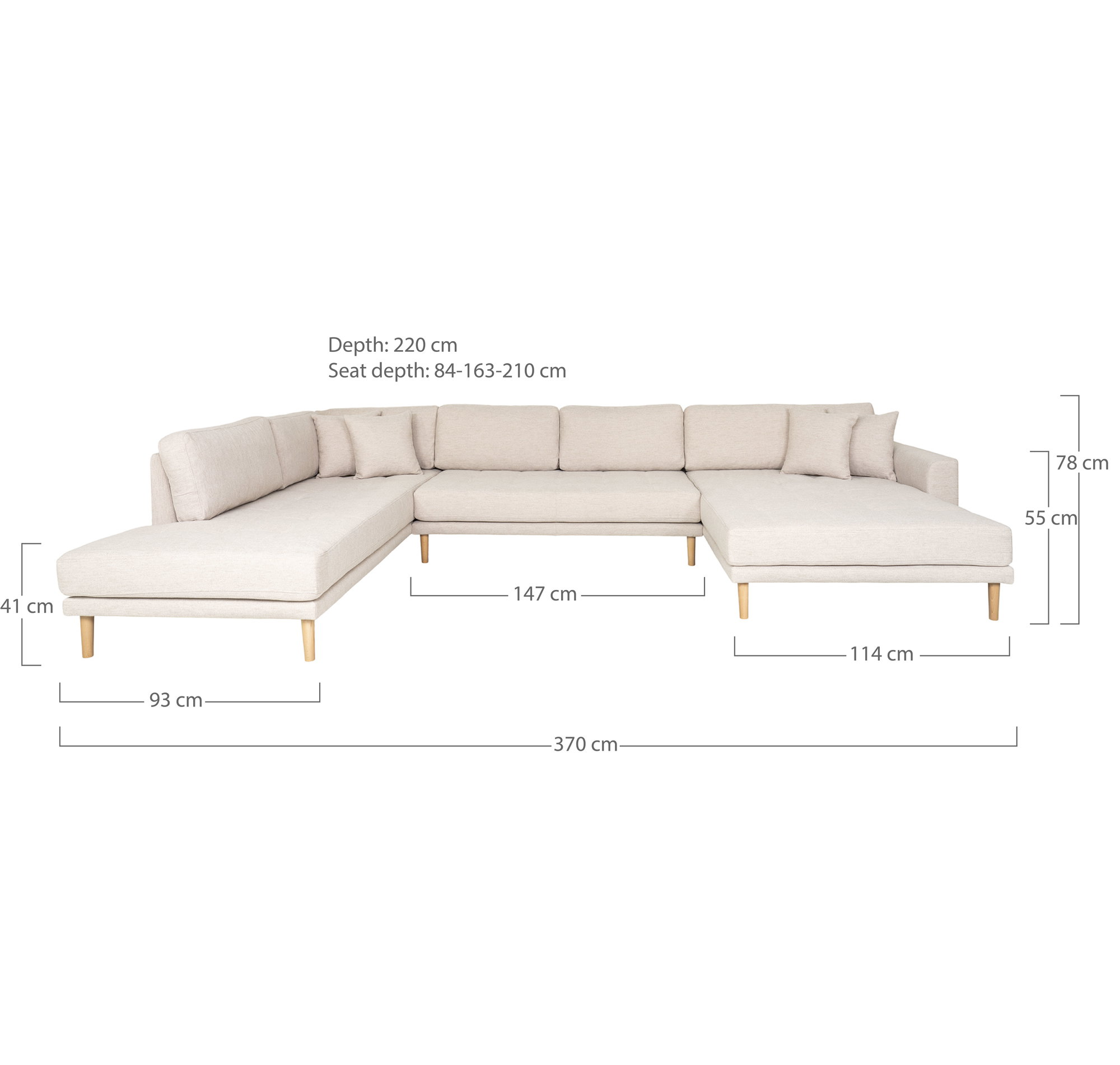 Lido U-Sofa Open End