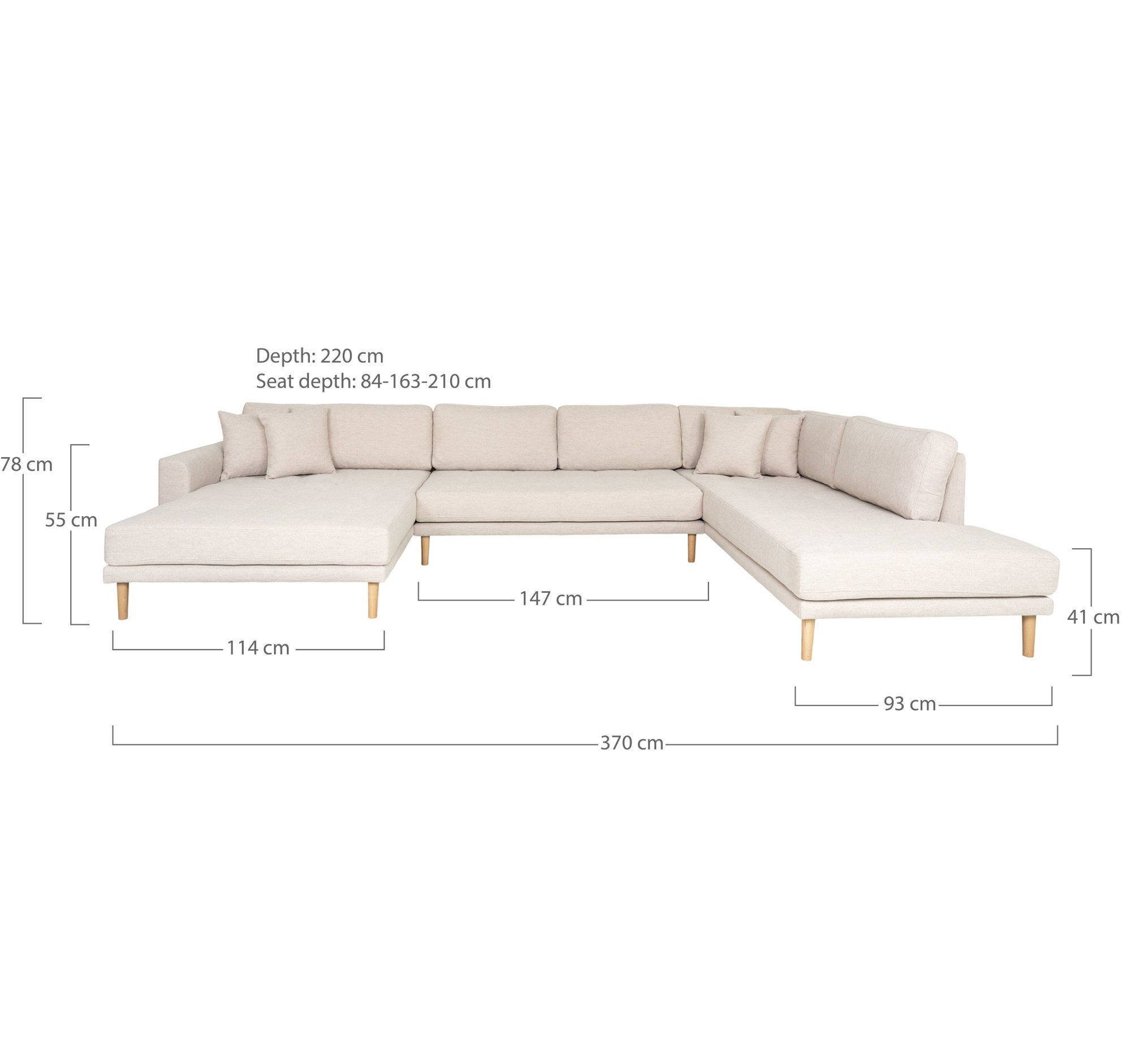 Lido U-Sofa Open End