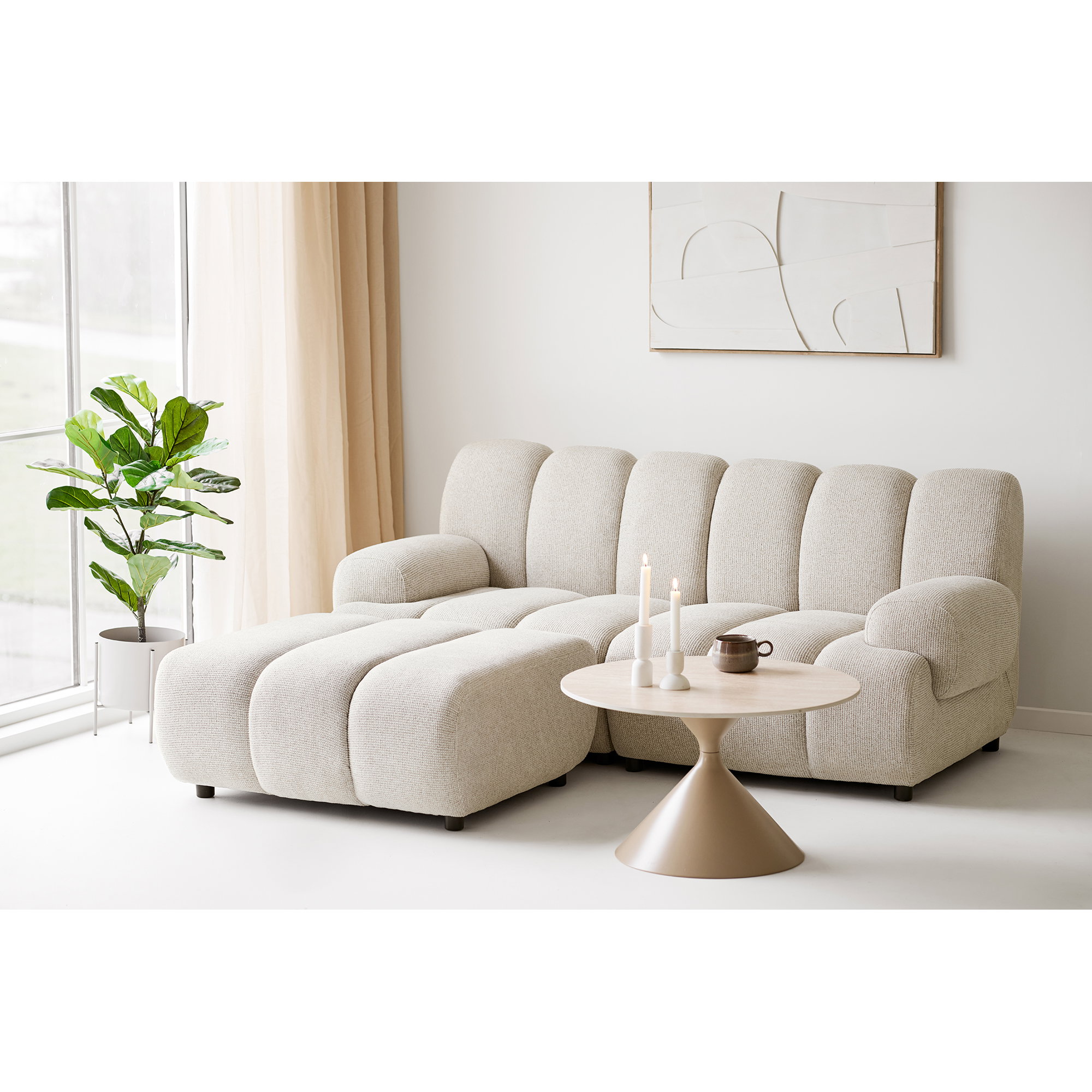 Taza 2.5 seater modular sofa w/pouf