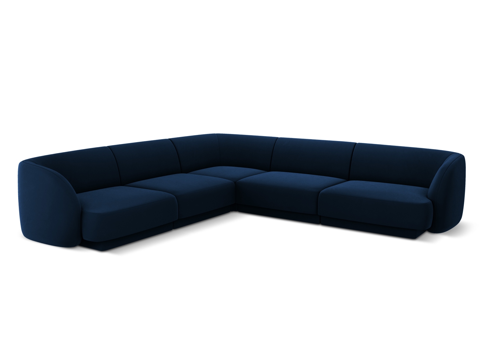 Velvet Symmetrical Corner Sofa, "Miley", 5 Seats, 255x255x70