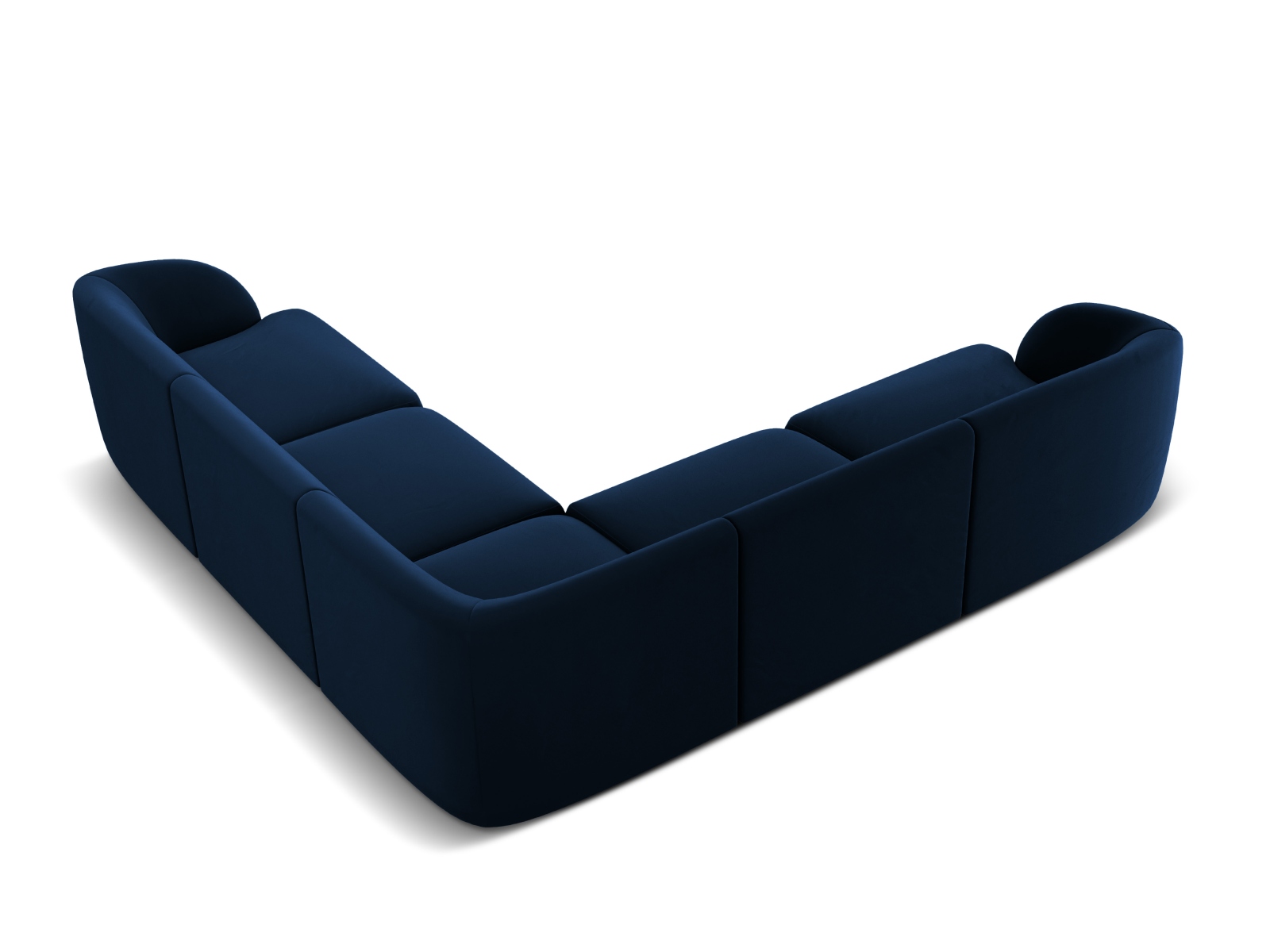 Velvet Symmetrical Corner Sofa, "Miley", 5 Seats, 255x255x70
