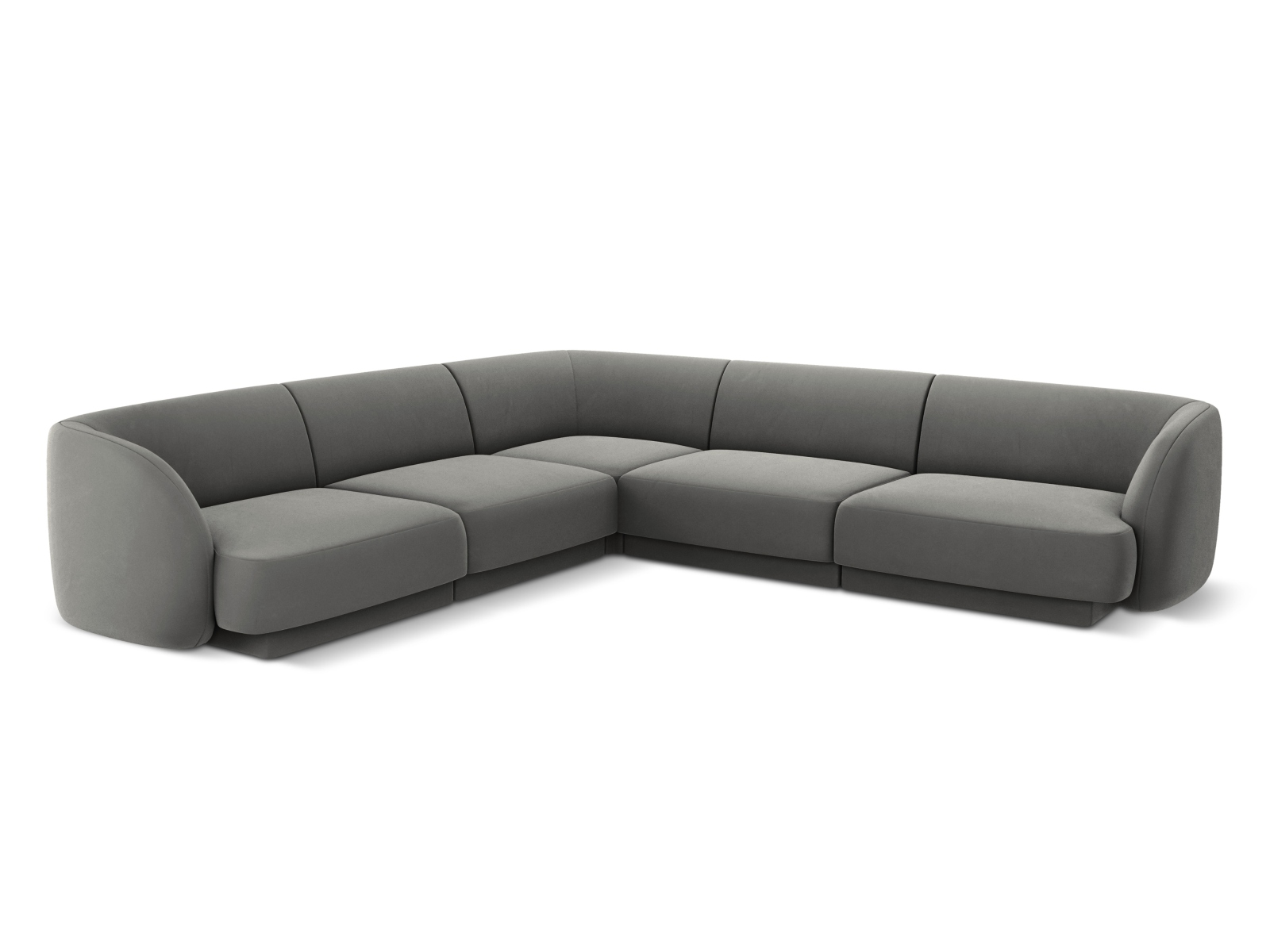 Velvet Symmetrical Corner Sofa, "Miley", 5 Seats, 255x255x70