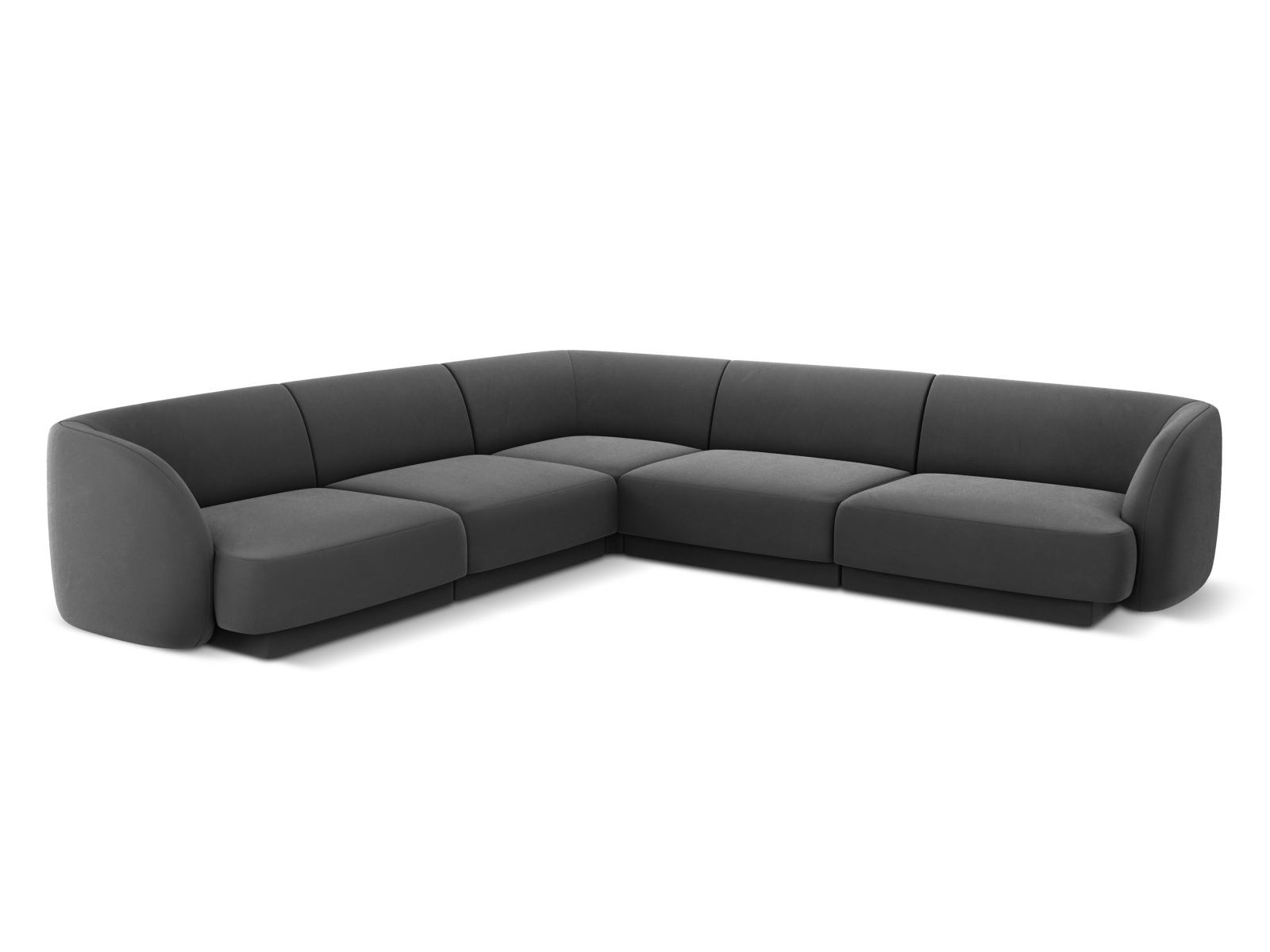 Velvet Symmetrical Corner Sofa, "Miley", 5 Seats, 255x255x70