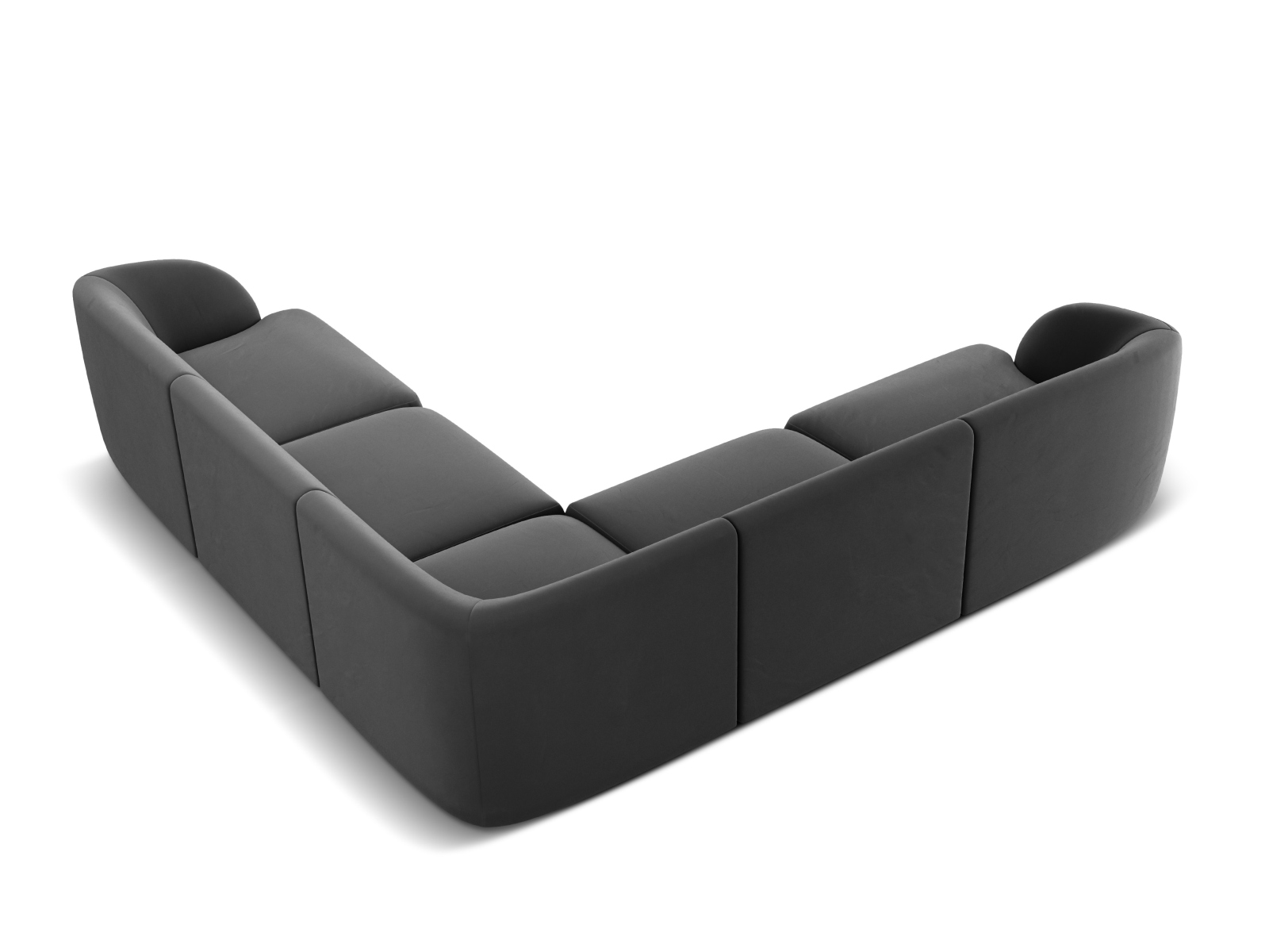 Velvet Symmetrical Corner Sofa, "Miley", 5 Seats, 255x255x70