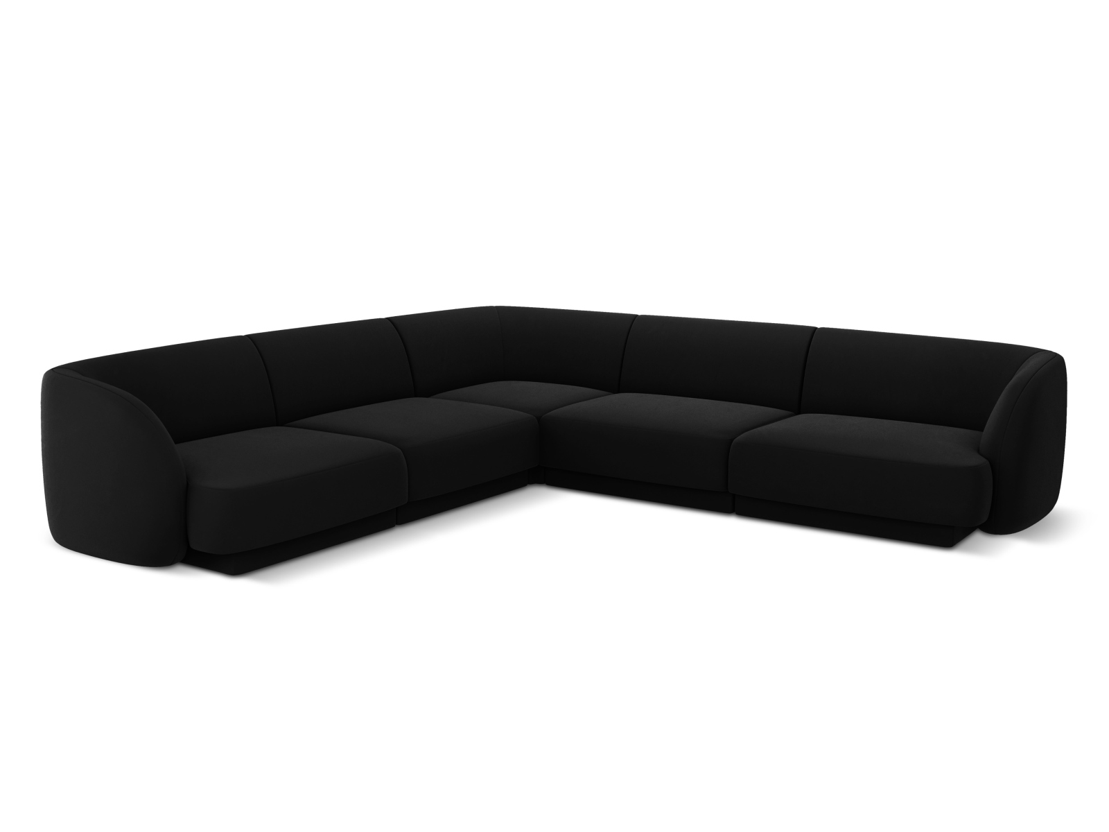 Velvet Symmetrical Corner Sofa, "Miley", 5 Seats, 255x255x70